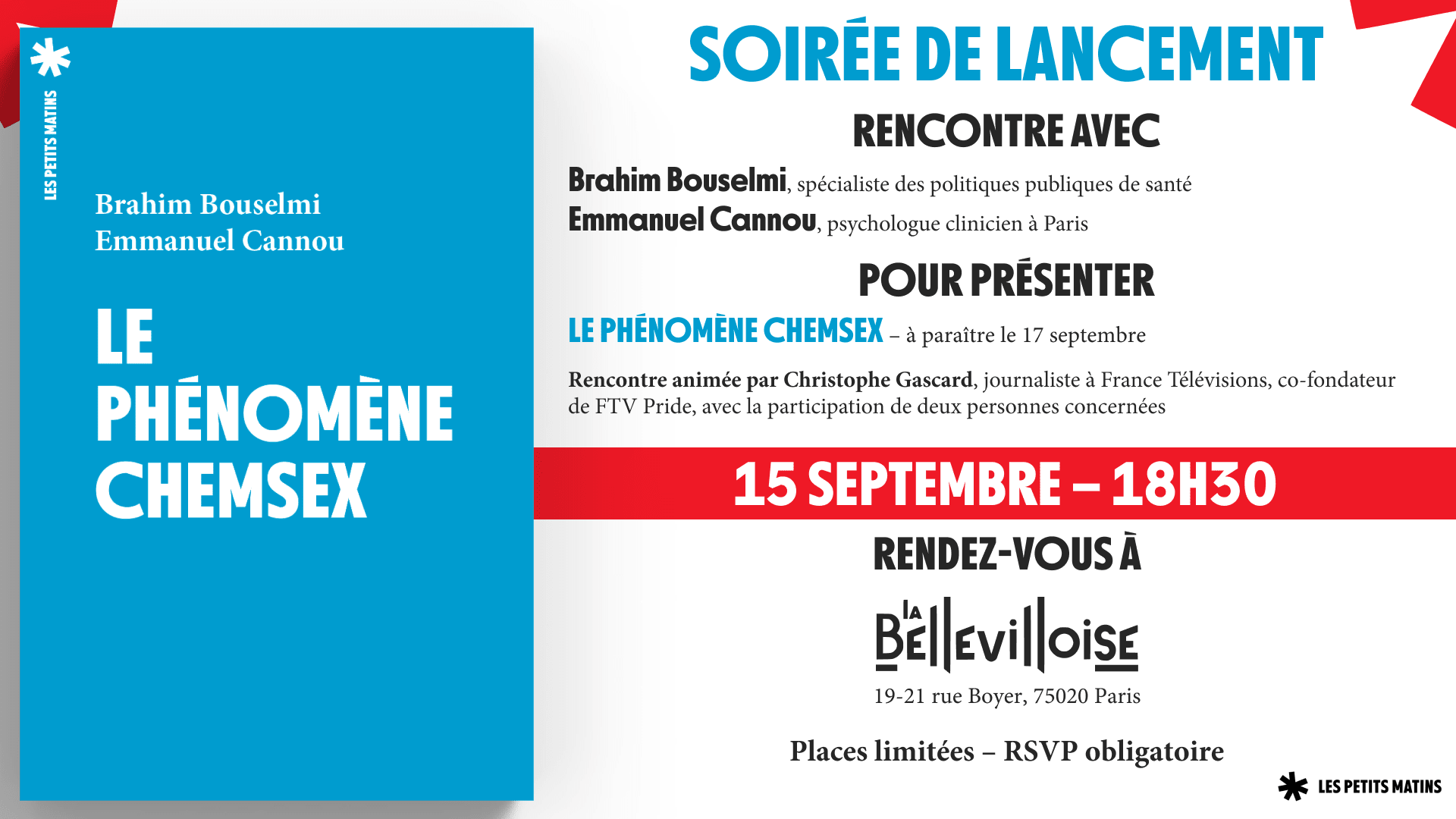 Soirée De Lancement : Le Phénomène Chemsex | 15.09.26 Cover