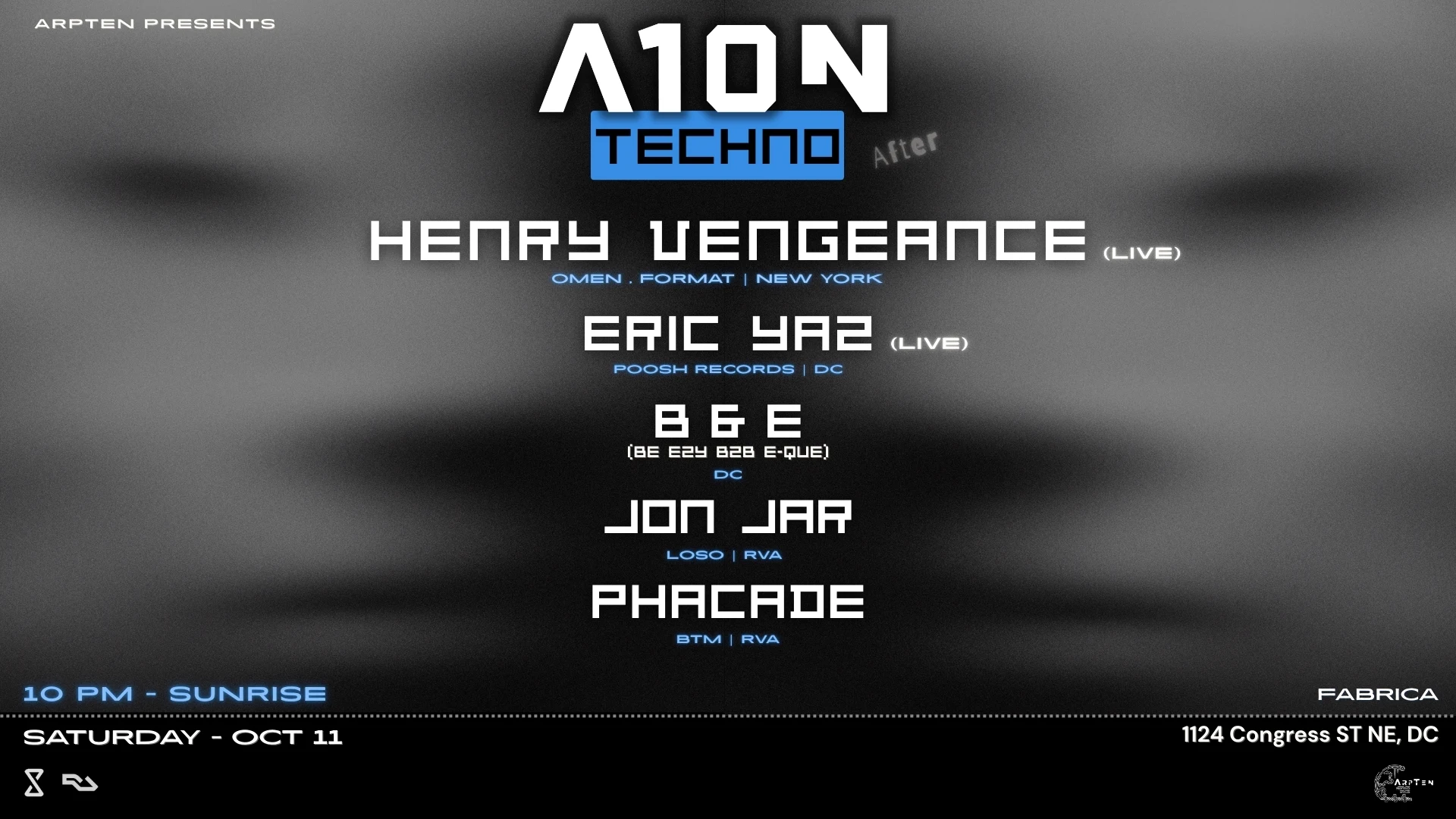 A10n Techno : Henry Vengeance (Omen | Nyc), Eric Yaz Cover