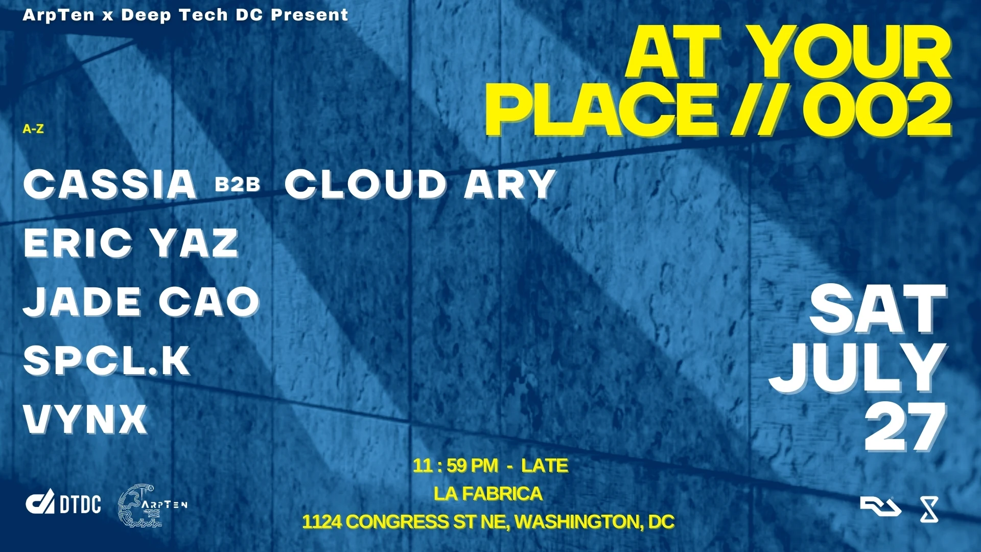 At Your Place // 002 - Arpten X Deep Tech DC Cover