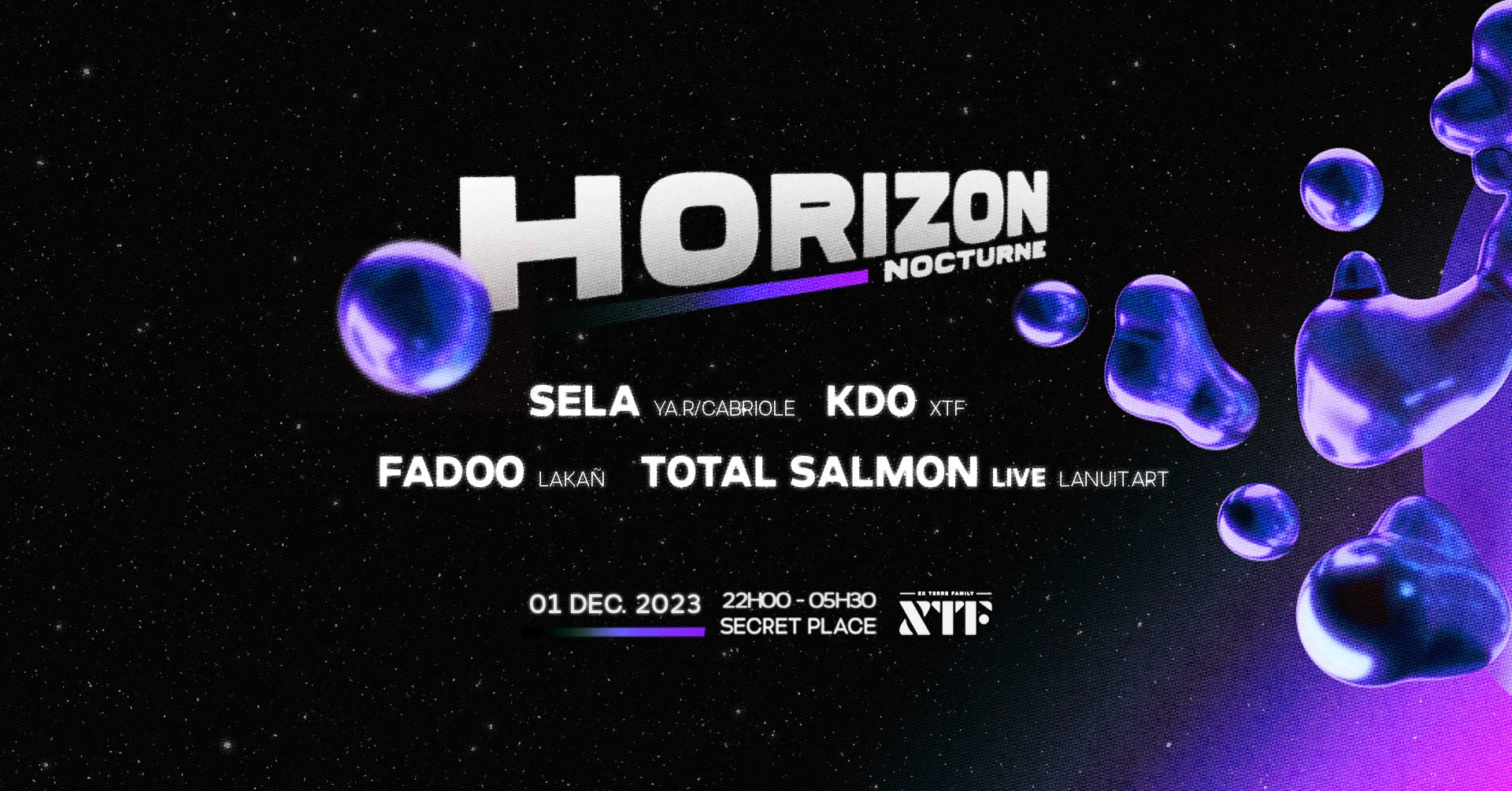 Horizon Nocturne : Sela, Fadoo, Total Salmon (Live), Kdo Cover