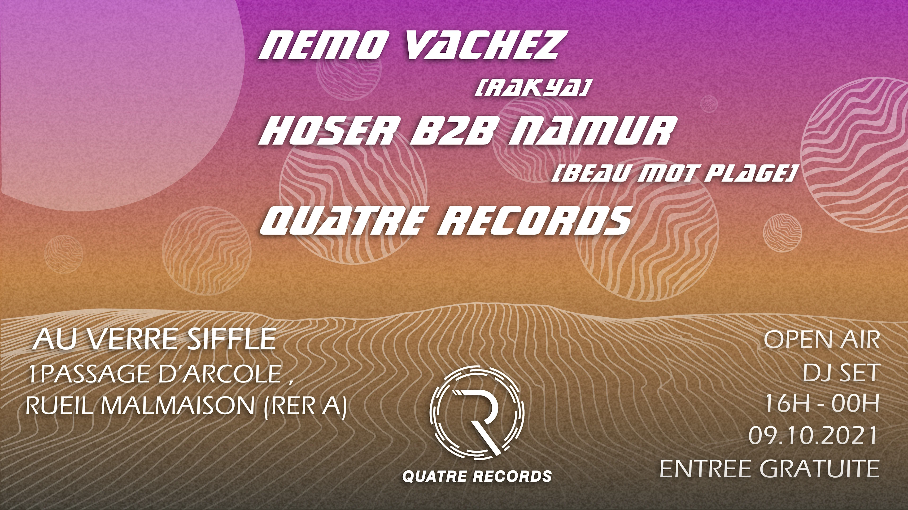 Quatre Records Invite Hoser B2b Namur (Bmp) & Nemo Vachez (Rakya) Cover