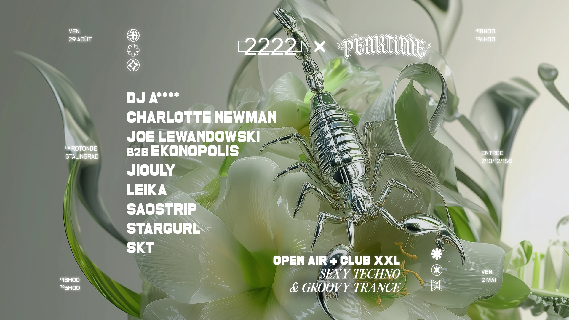 2222&Peaktime · Open Air/Club · Sexy Techno & Groovy Trance Cover