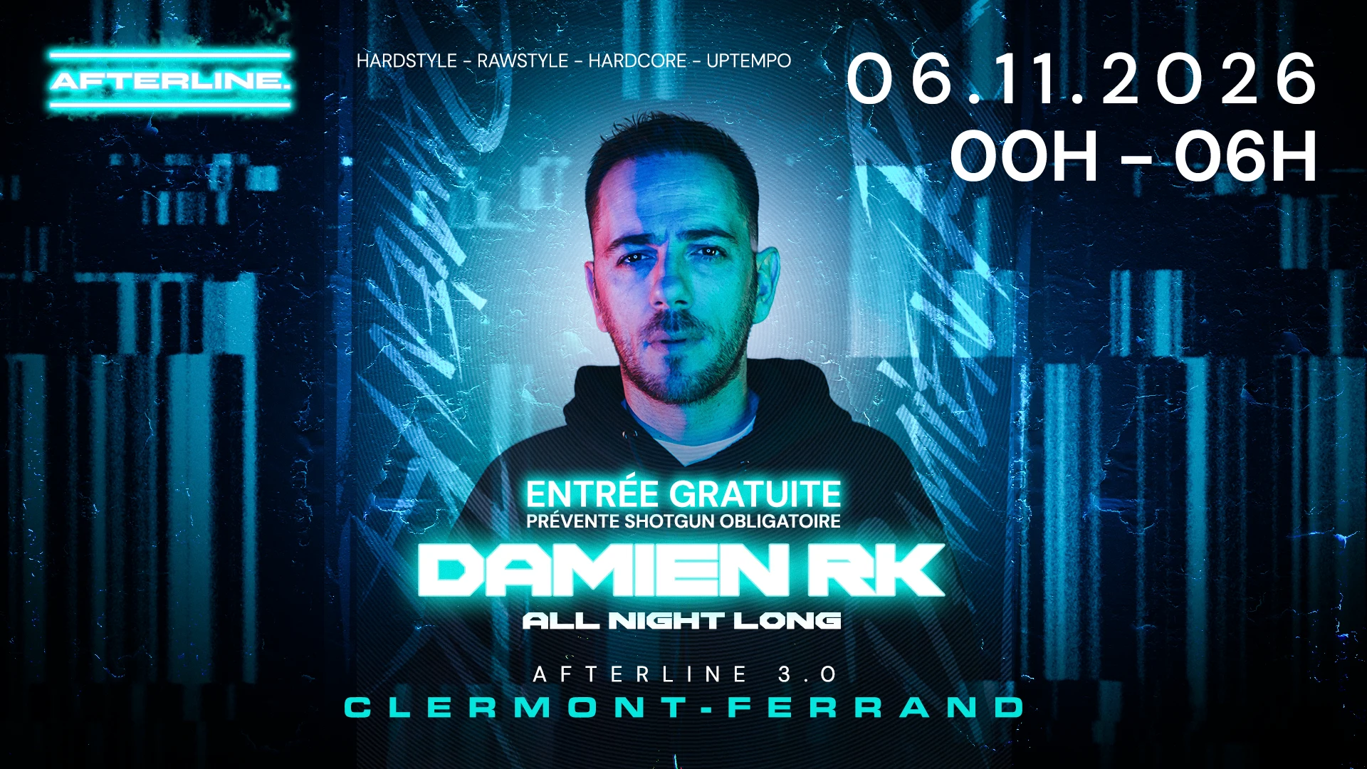 Afterline - Damien Rk - All Night Long [Entrée Gratuite] Cover