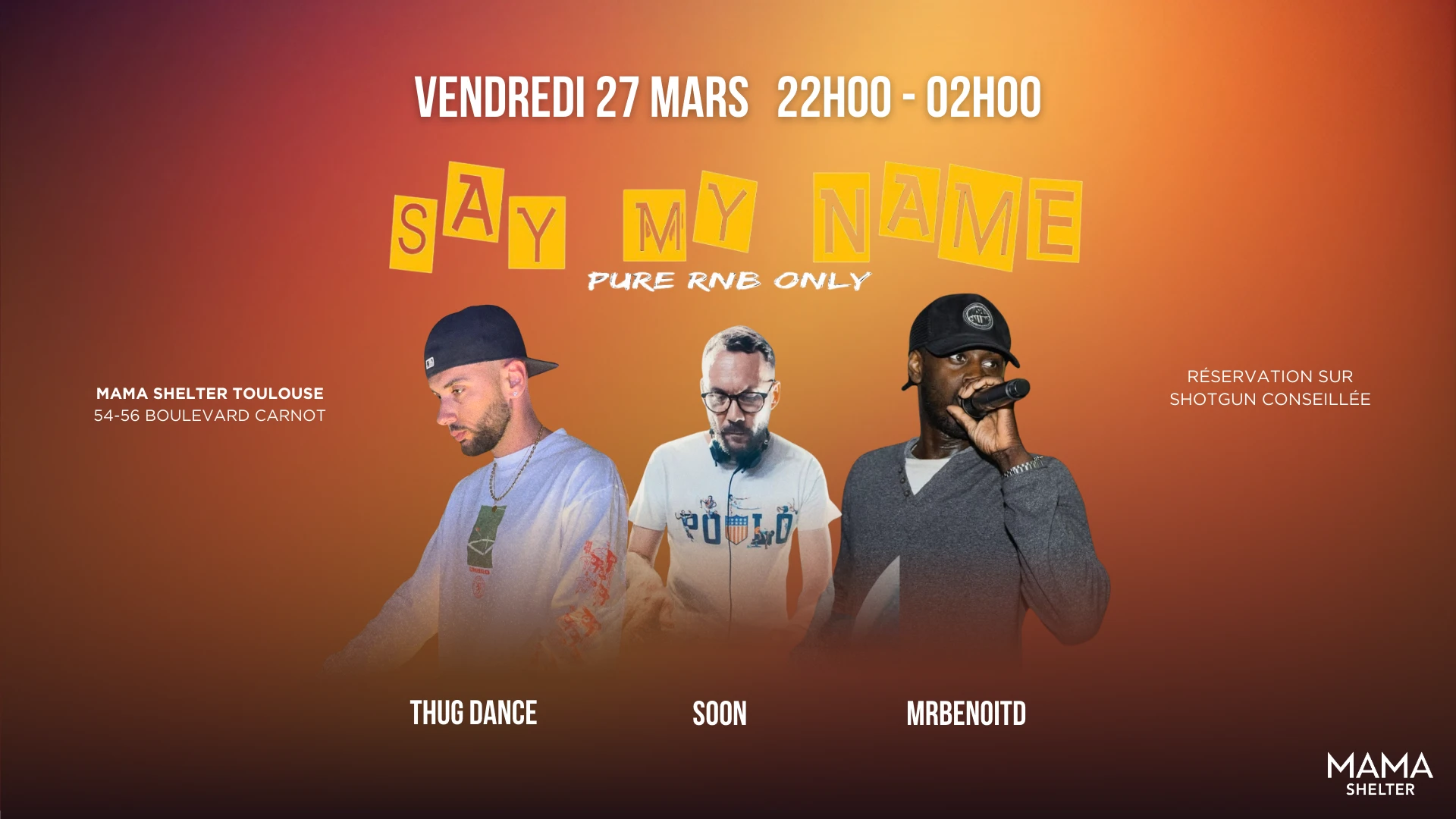 Say My Name – Rnb Party X Mama Shelter Toulouse Cover