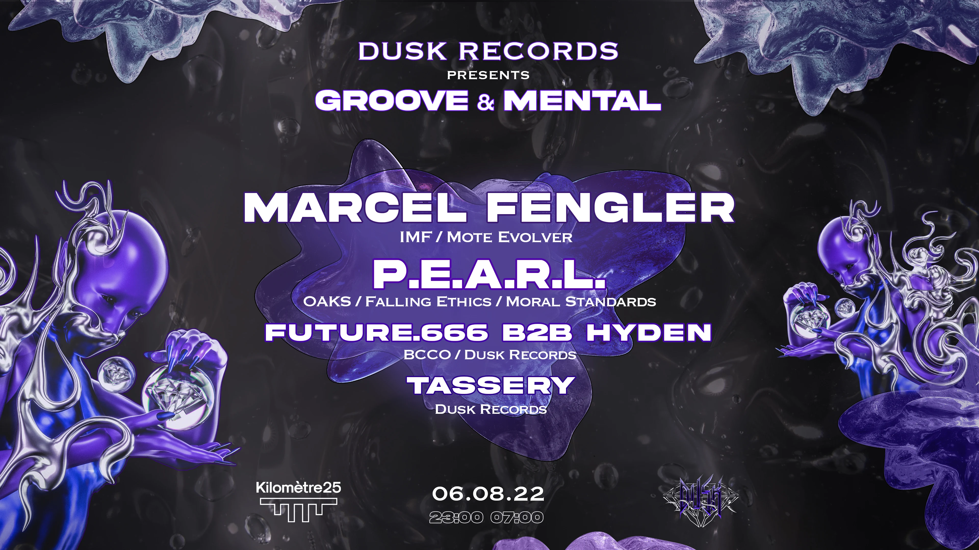 Dusk Records X Kilomètre25 : Marcel Fengler, P.E.A.R.L., Future.666... Cover
