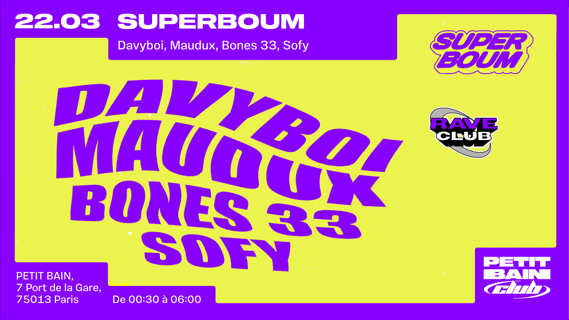 Super Boum : Davyboi, Maudux, Bones33, Sofy Cover