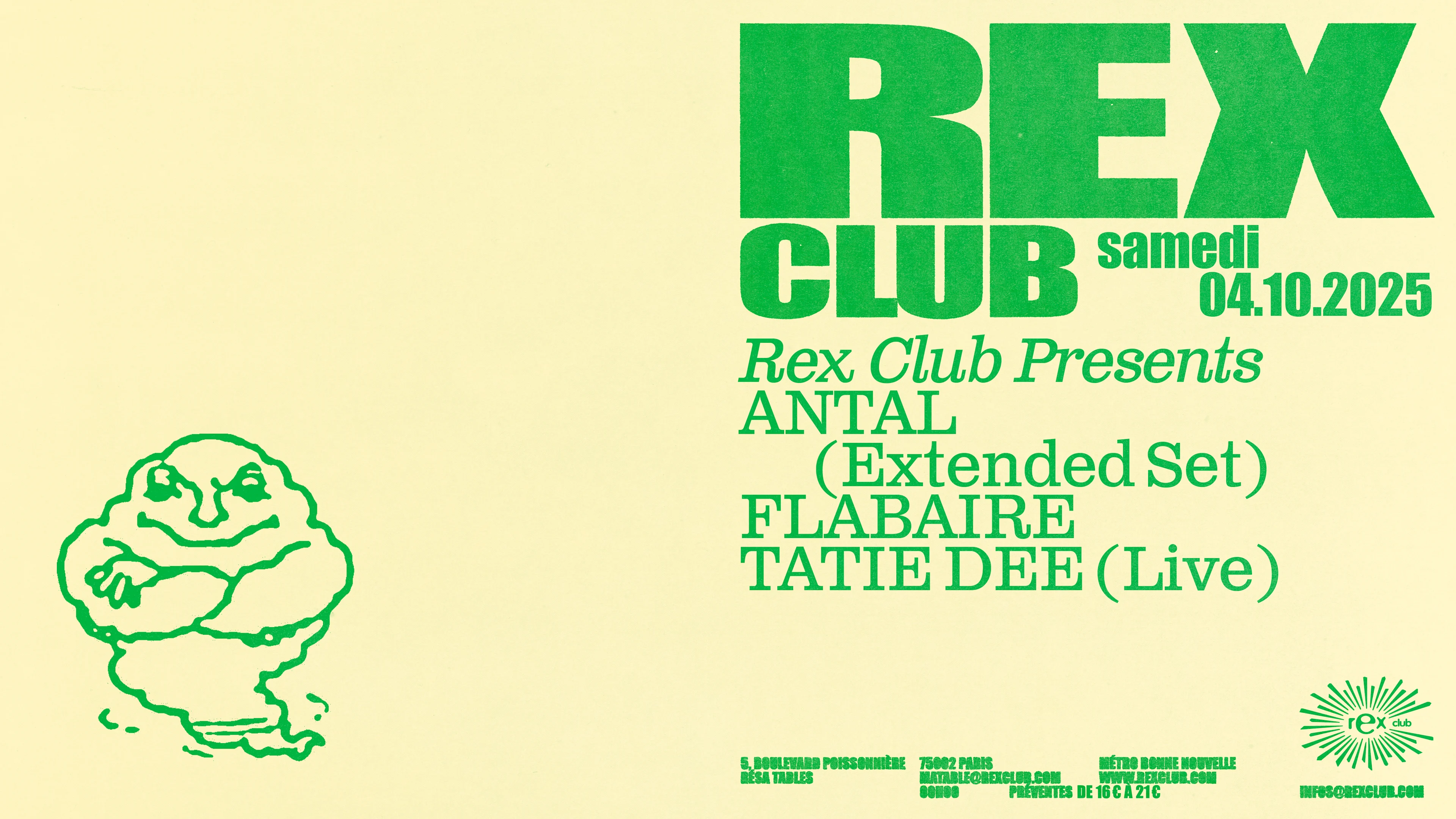 Rex Club Presents: Antal (Extended) Flabaire Tatie Dee Live Cover