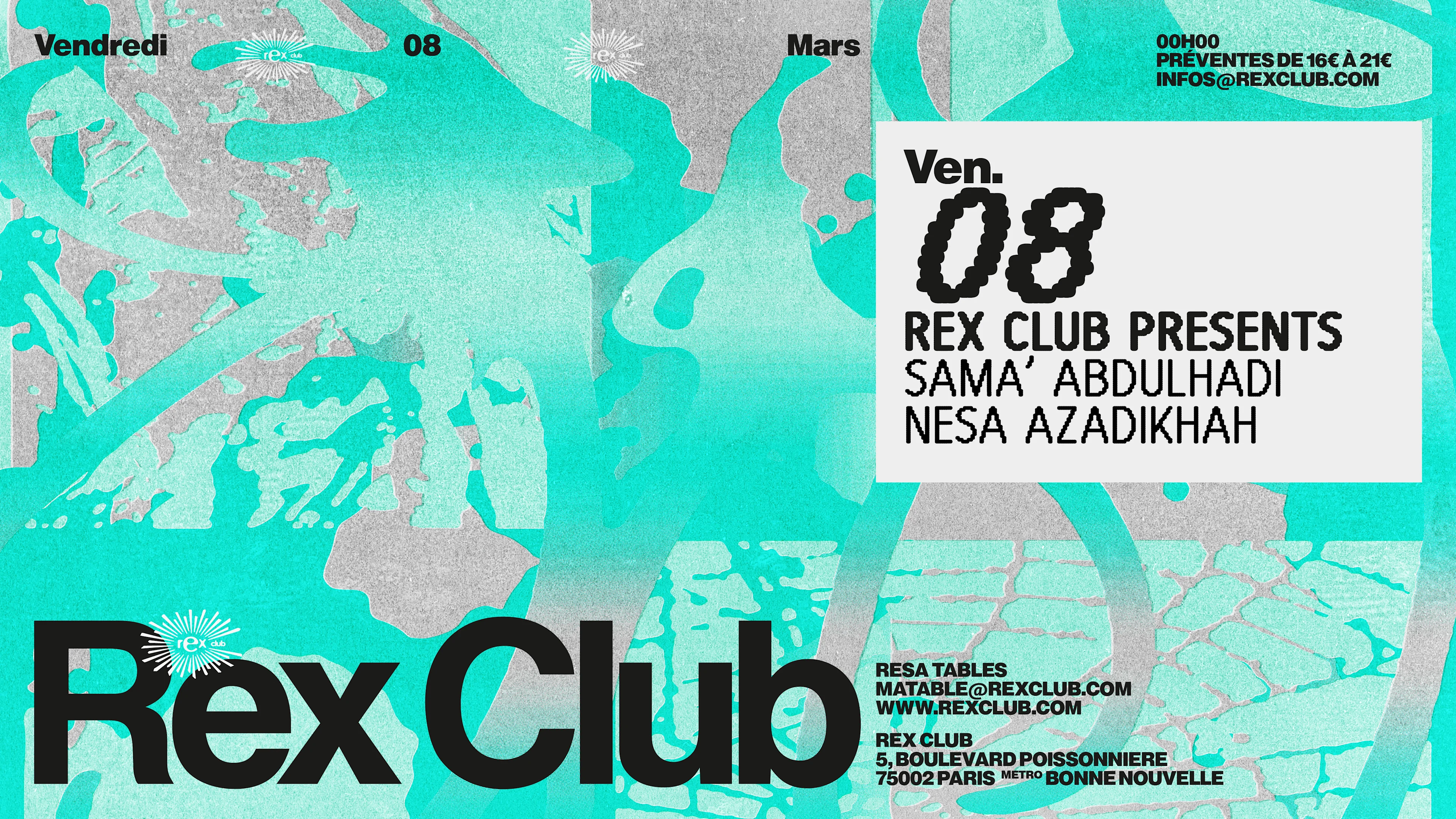 Rex Club Presents: Sama' Abdulhadi, Nesa Azadikhah Cover