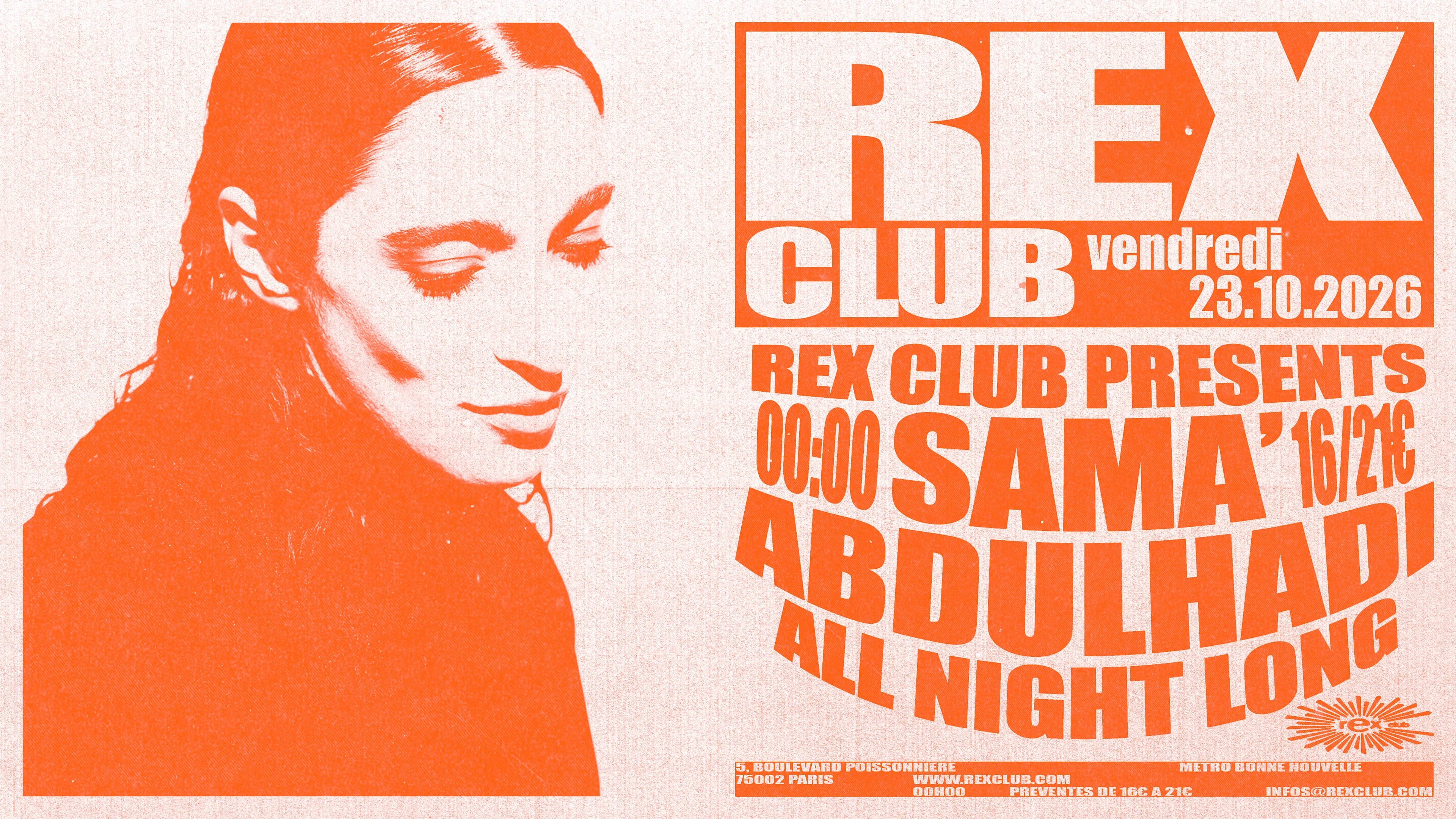 Rex Club Presents: Sama' Abdulhadi All Night Long Cover