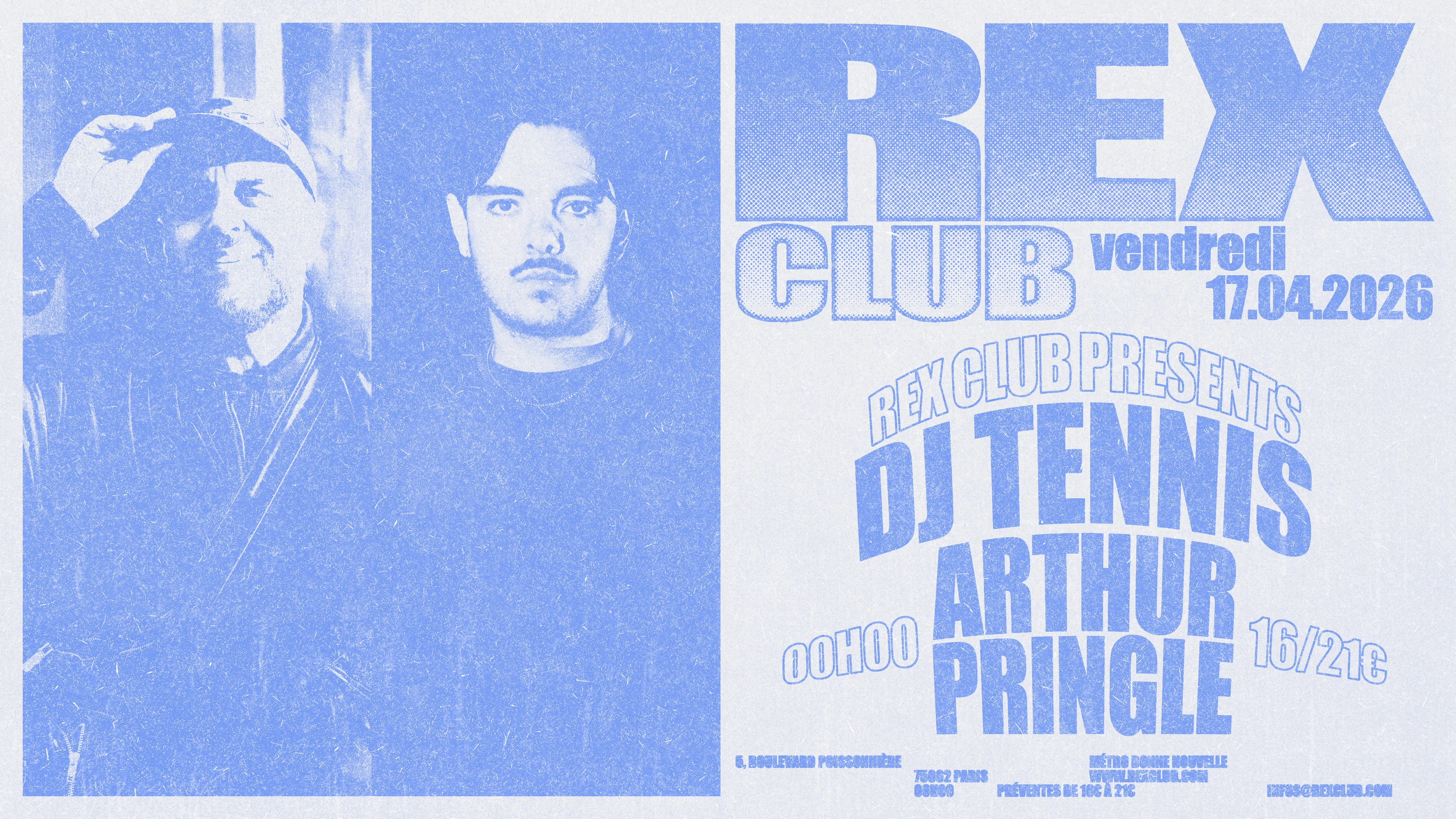 Rex Club Presents: Dj Tennis, Arthur Pringle Cover