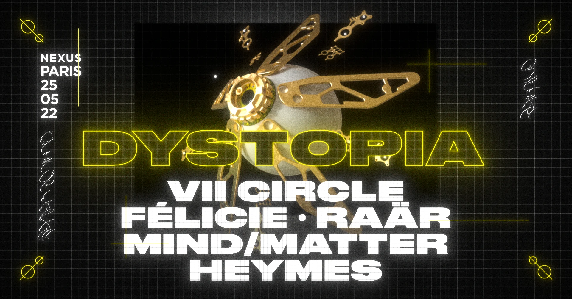 Dystopia • VII Circle, Felicie, Raär, Mind/Matter, Heymes Cover