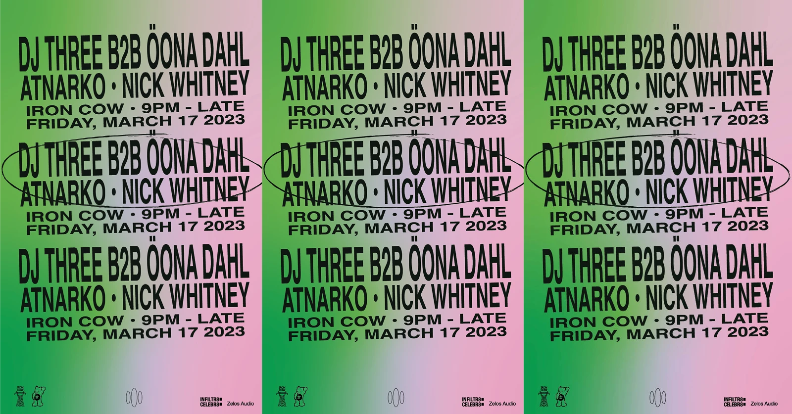 Dj Three B2b Oona Dahl @ Iron Cow Cover