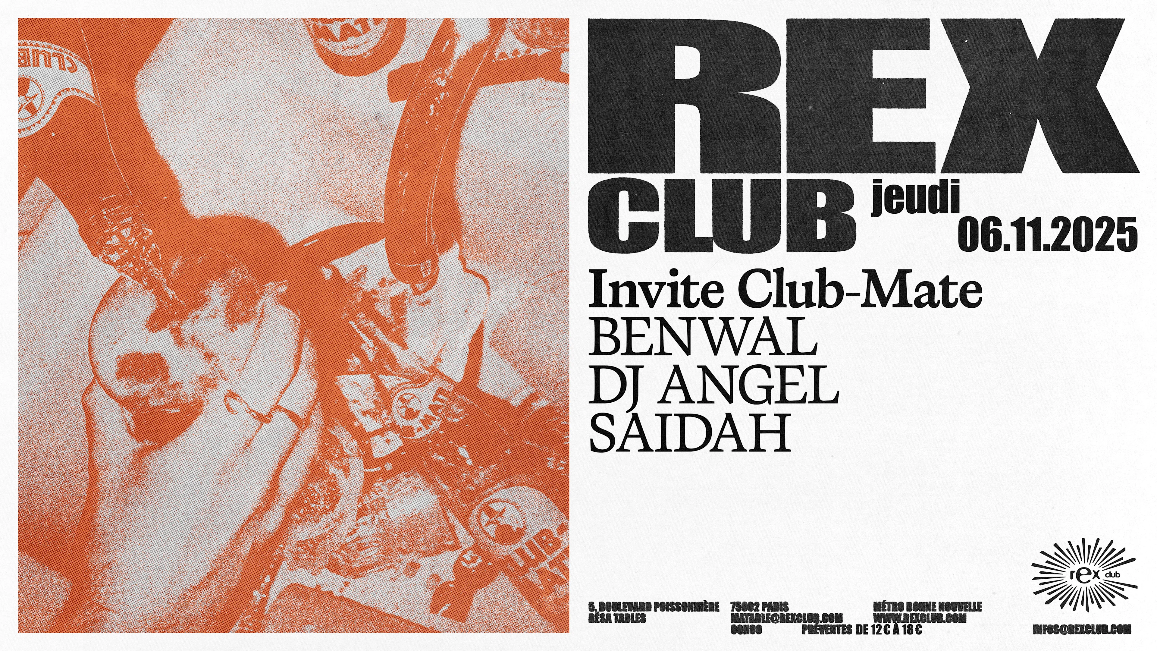 Rex Club Invite Club-Mate: Benwal, Dj Angel, Saidah Cover