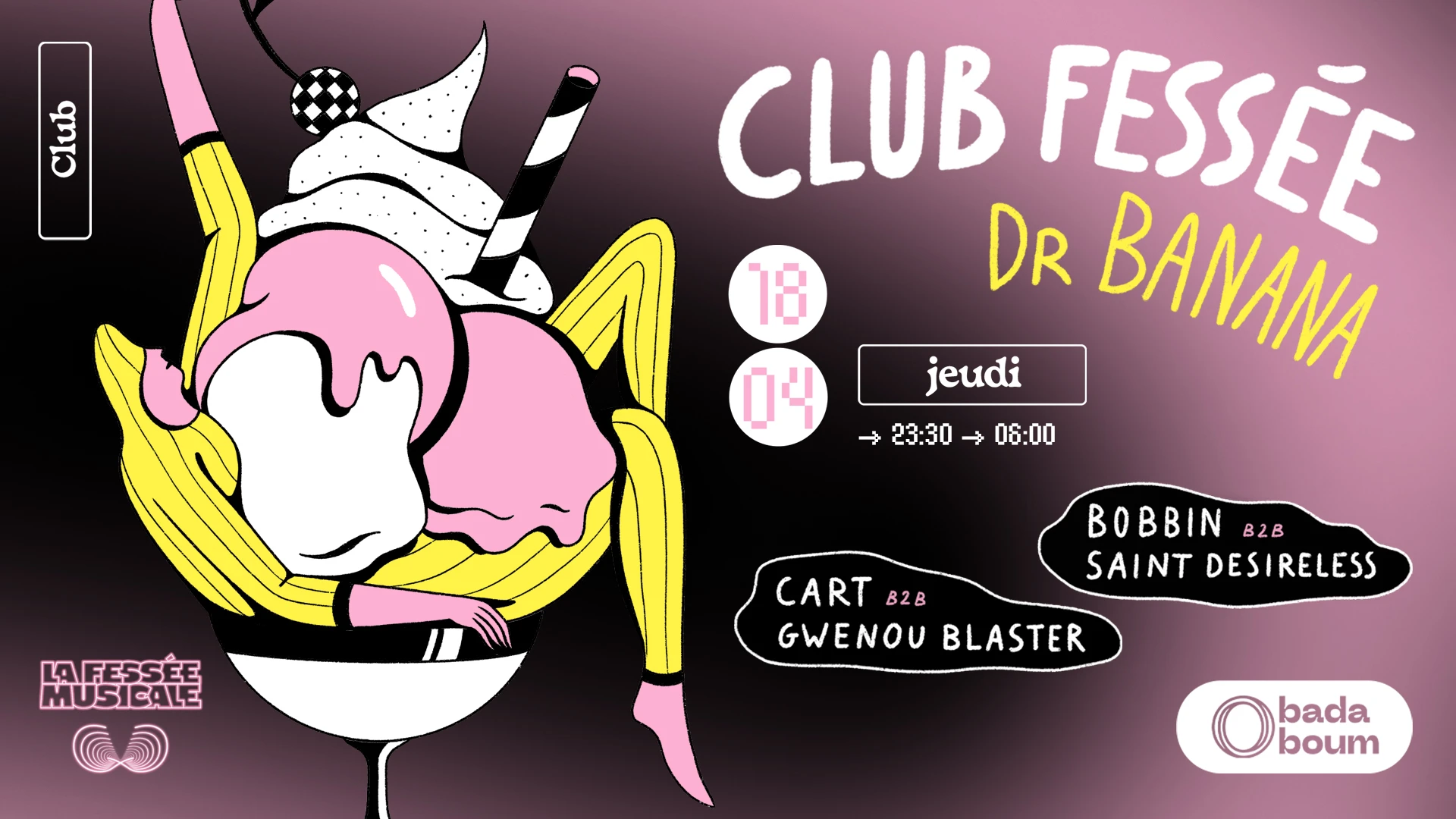 Club — La Fessée Musicale Invite Dr Banana Cover