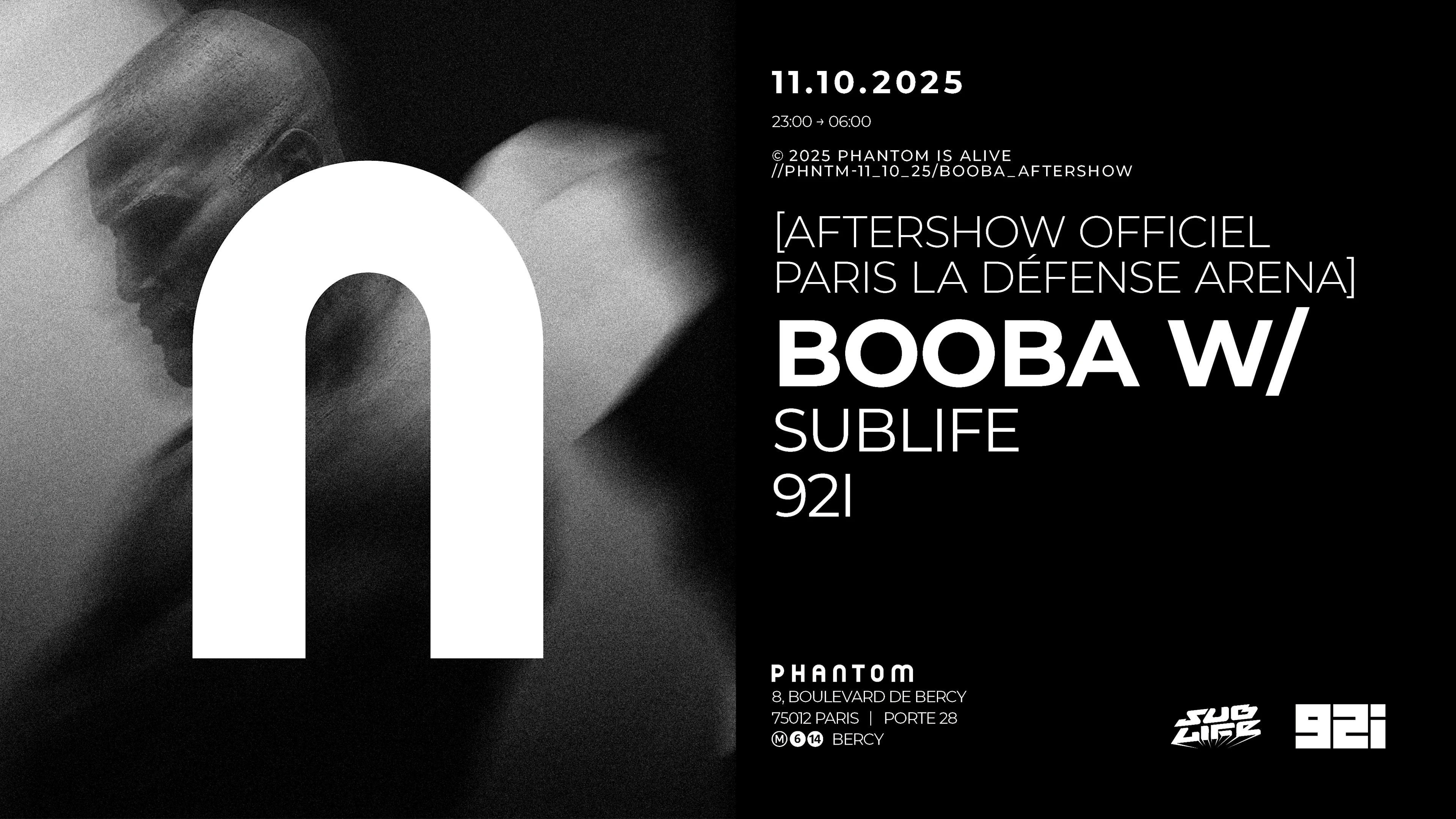 Phantom : Aftershow Officiel Booba W/ Sublife, 92i Cover