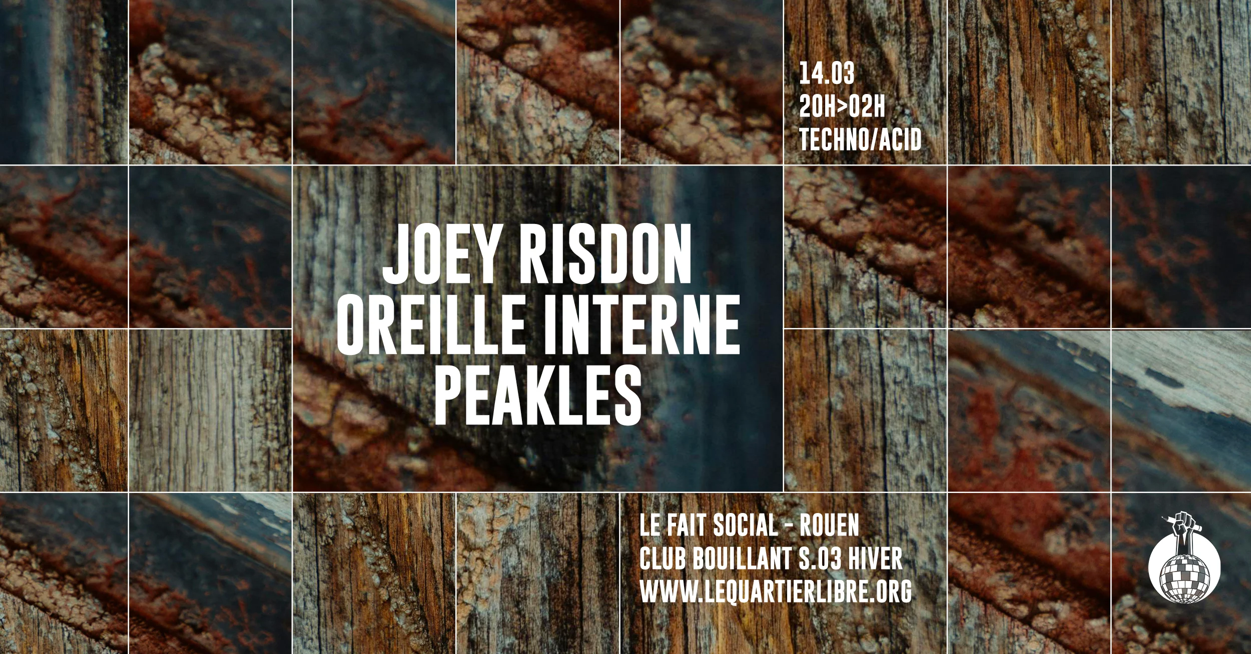 Club Bouillant - Joey Risdon · Oreille Interne · Peakles Cover