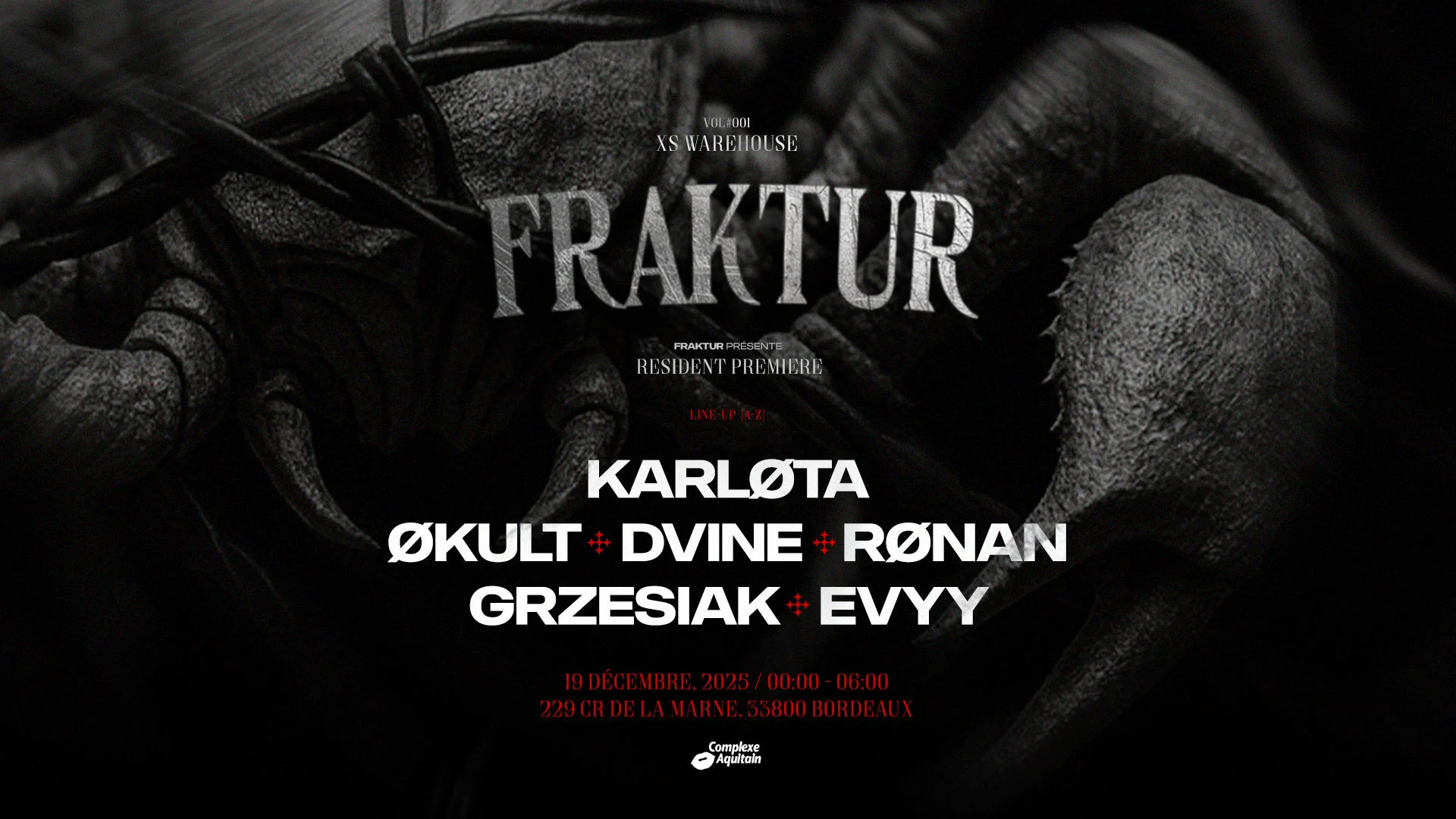 Fraktur : Resident Premiere W/ Karløta / Økult / Dvine (...) Cover