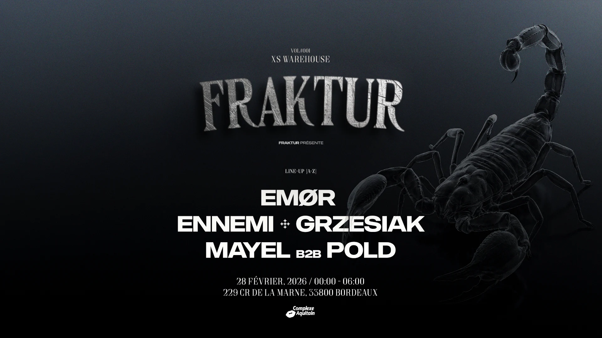Fraktur W/ Emør / Ennemi / Grzesiak / Mayel B2b Pold Cover