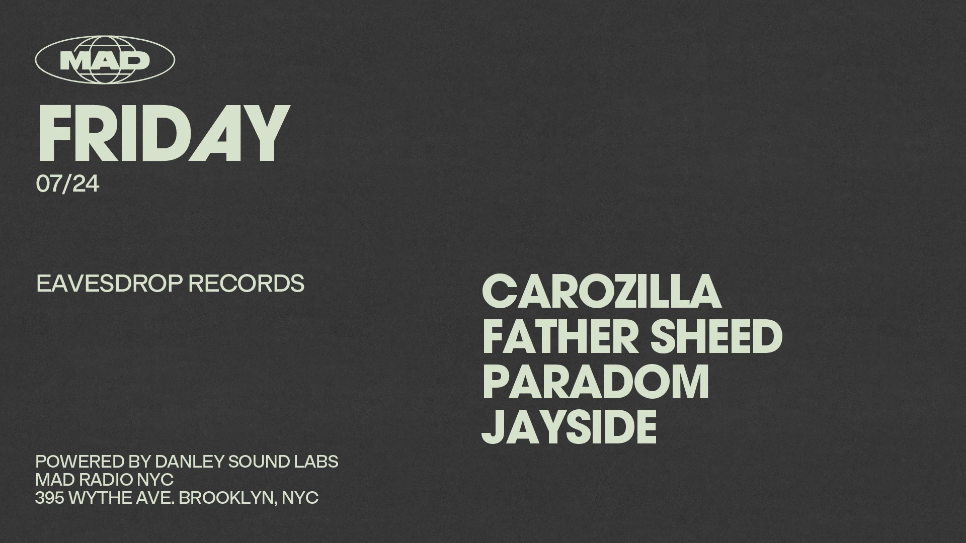 Eavesdrop Records: Carozilla / Father Sheed / Paradom Cover