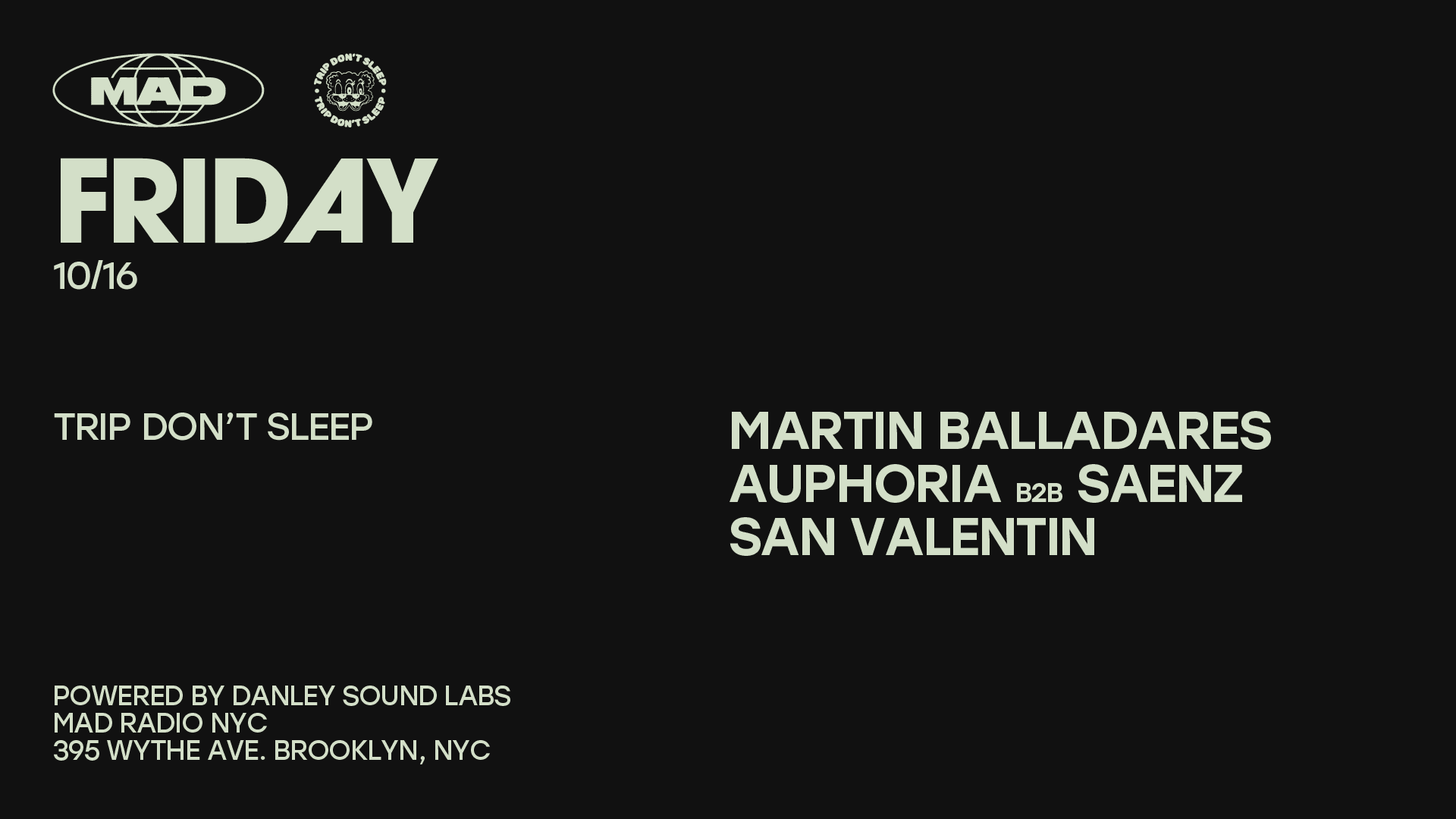 Trip Don't Sleep: Martin Balladares / Auphoria & Saenz Cover