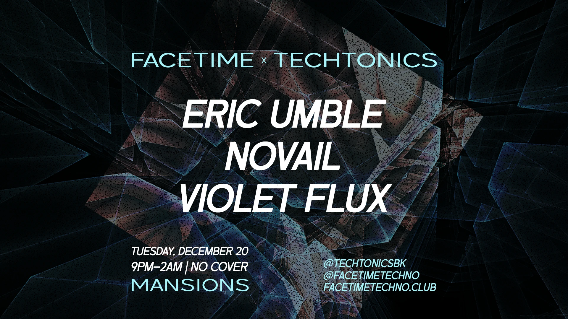 Facetime X Techtonics At Mansions Cover