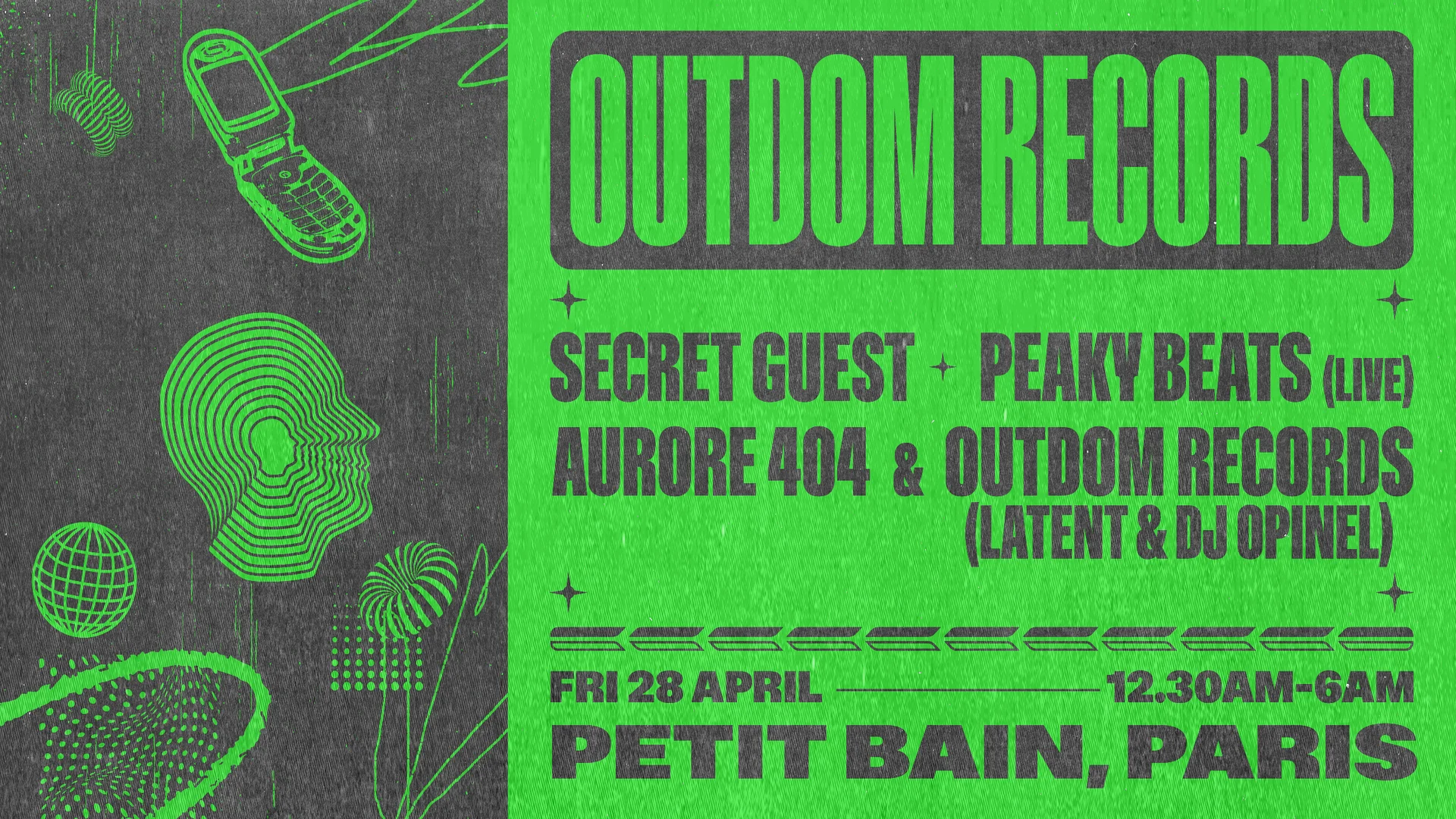 Outdom Uk Trip : Peaky Beats (Live)/Secret Guest/Aurore 404 Cover
