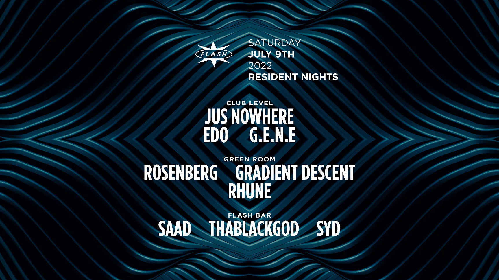 Resident Nights: Jus Nowhere - Edo - G.E.N.E - Rosenberg Cover