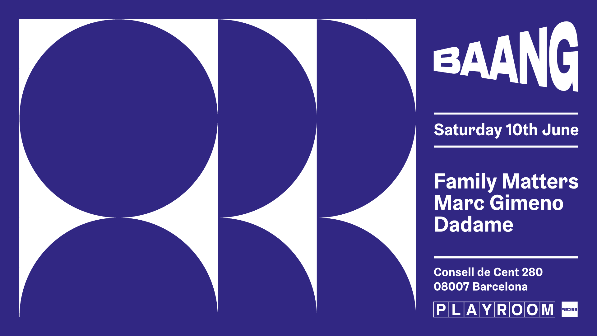Baang W/ Family Matters, Dadame & Marc Gimeno @ Red58 Cover