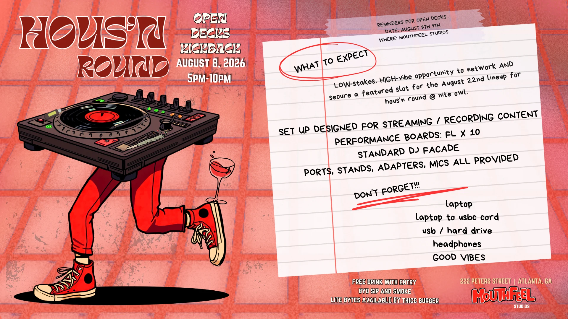 Hous'n Round - Open Decks Kickback Cover