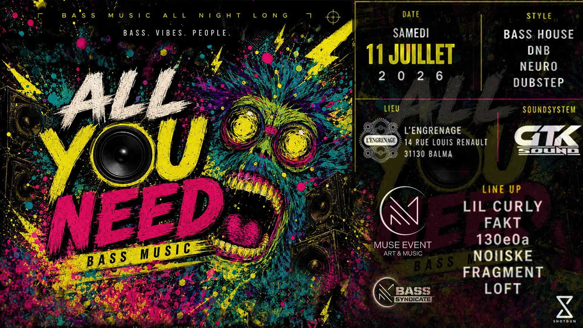 All You Need _ Bass Music _ Muse Event Bass Syndicate Cover