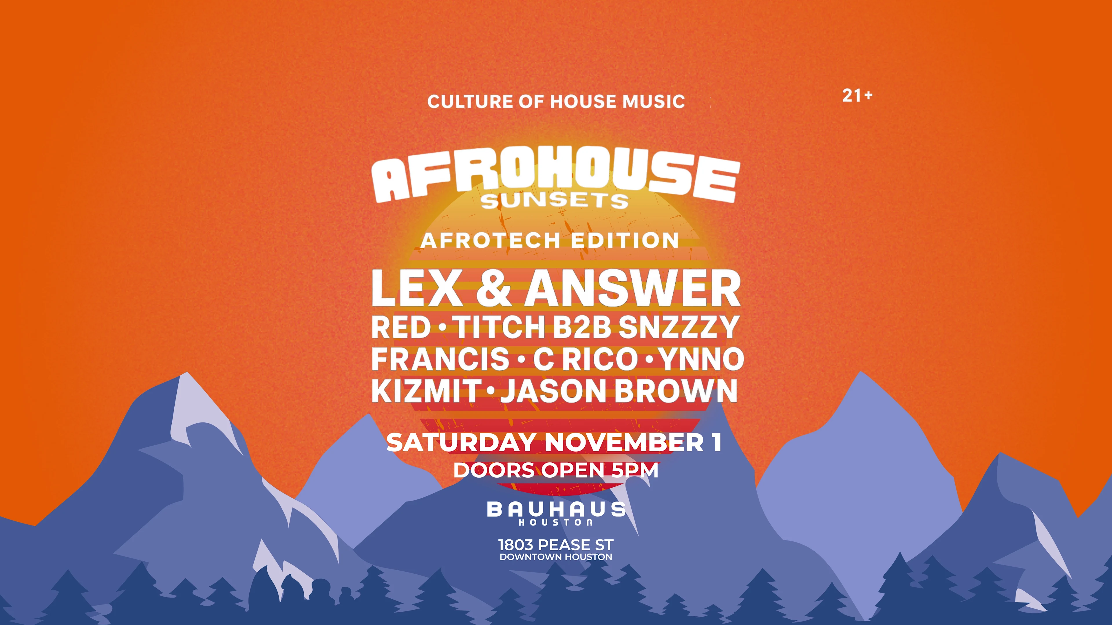 Afrohouse Sunsets (Afro Tech Edition) @ Bauhaus Houston Cover