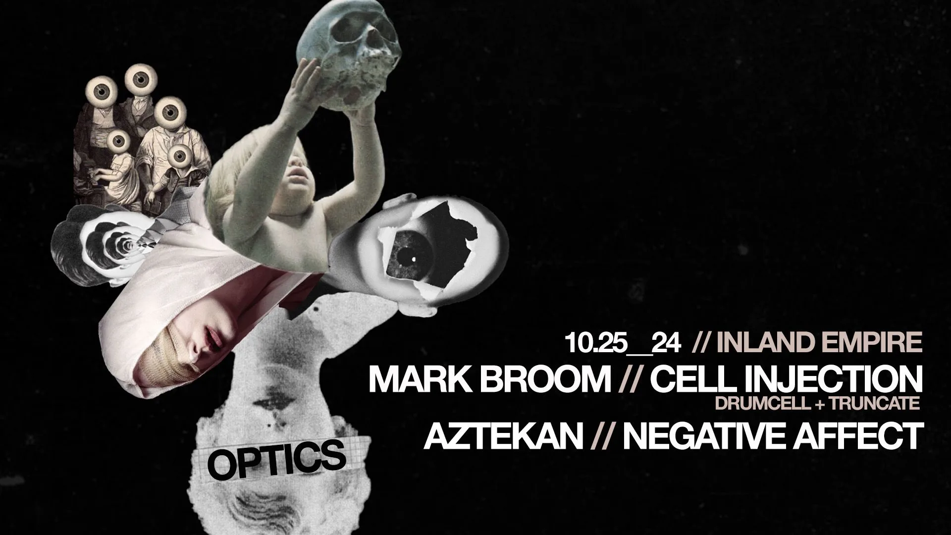 Optics: Mark Broom, Cell Injection, Aztekan, Negative Affect Cover