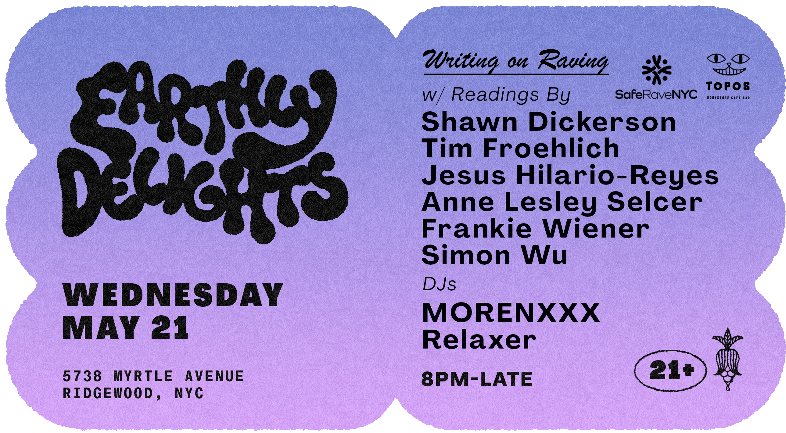 "Writing On Raving" Reading & After Party Cover
