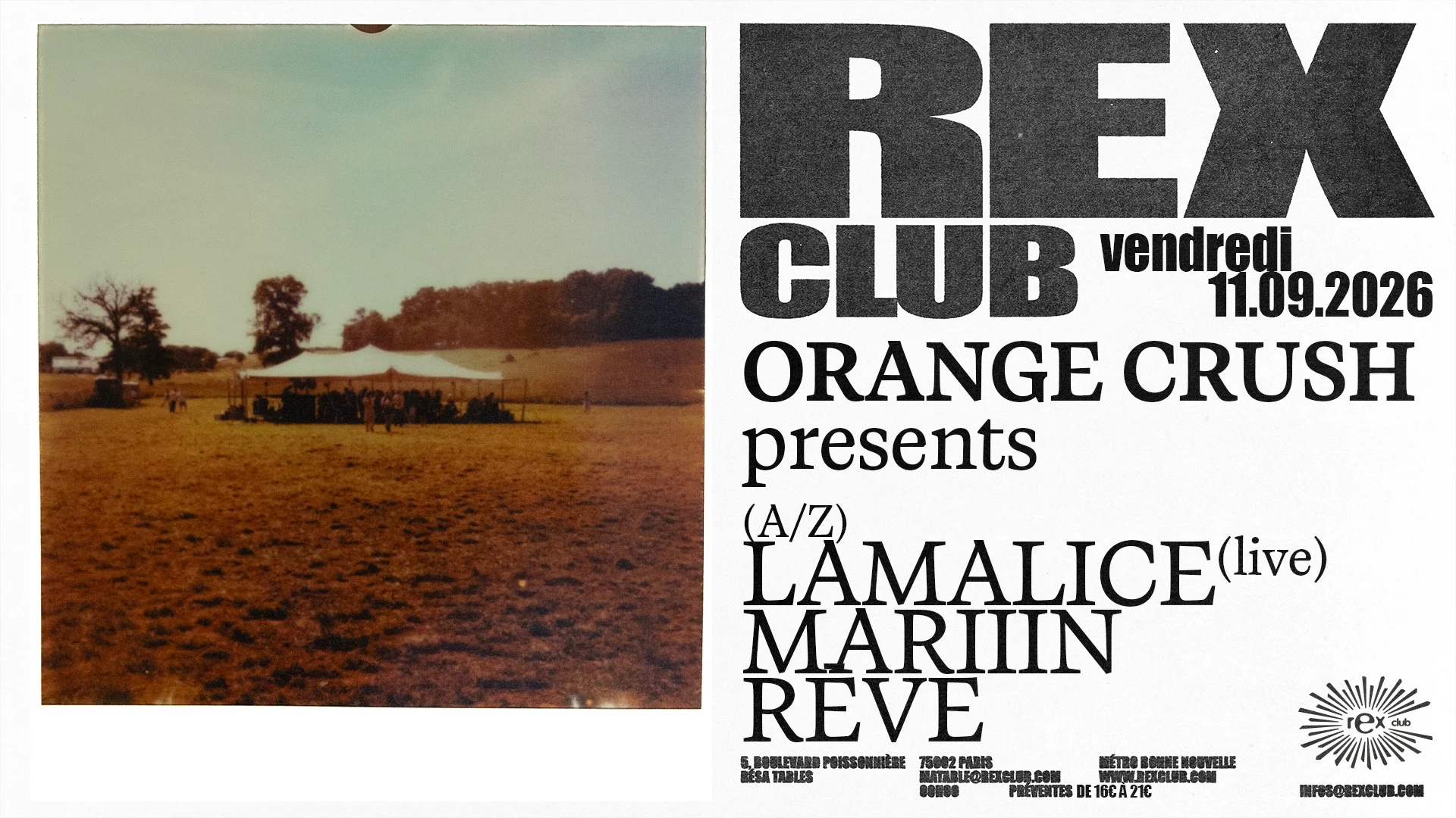 Orange Crush Presents: Lamalice (Live), Mariiin, Rēve Cover