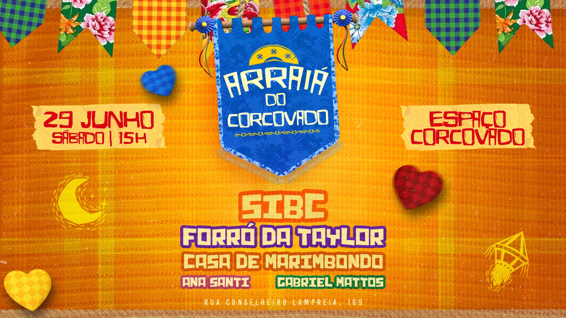 Arraiá Do Corcovado | 29 De Junho | Shows, Brincadeiras E + Cover