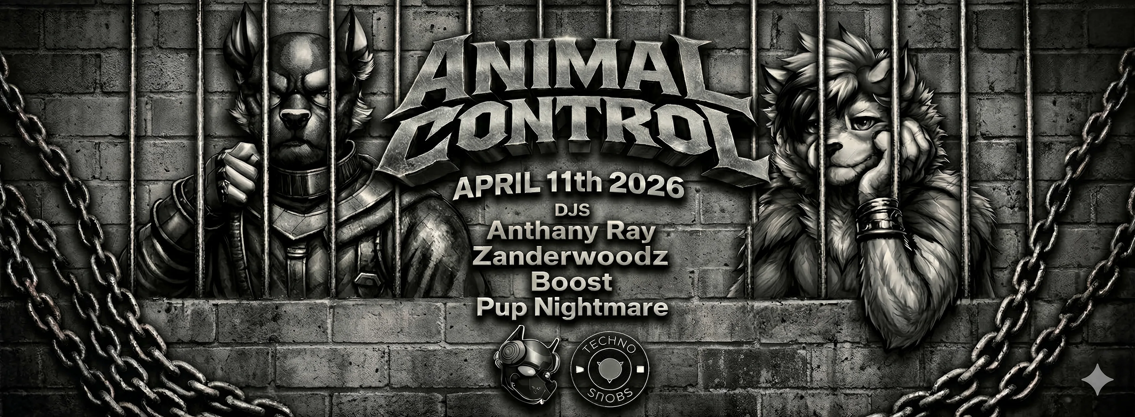 Techno Snobs & Dj Pup Nightmare Presents: Animal Control Cover