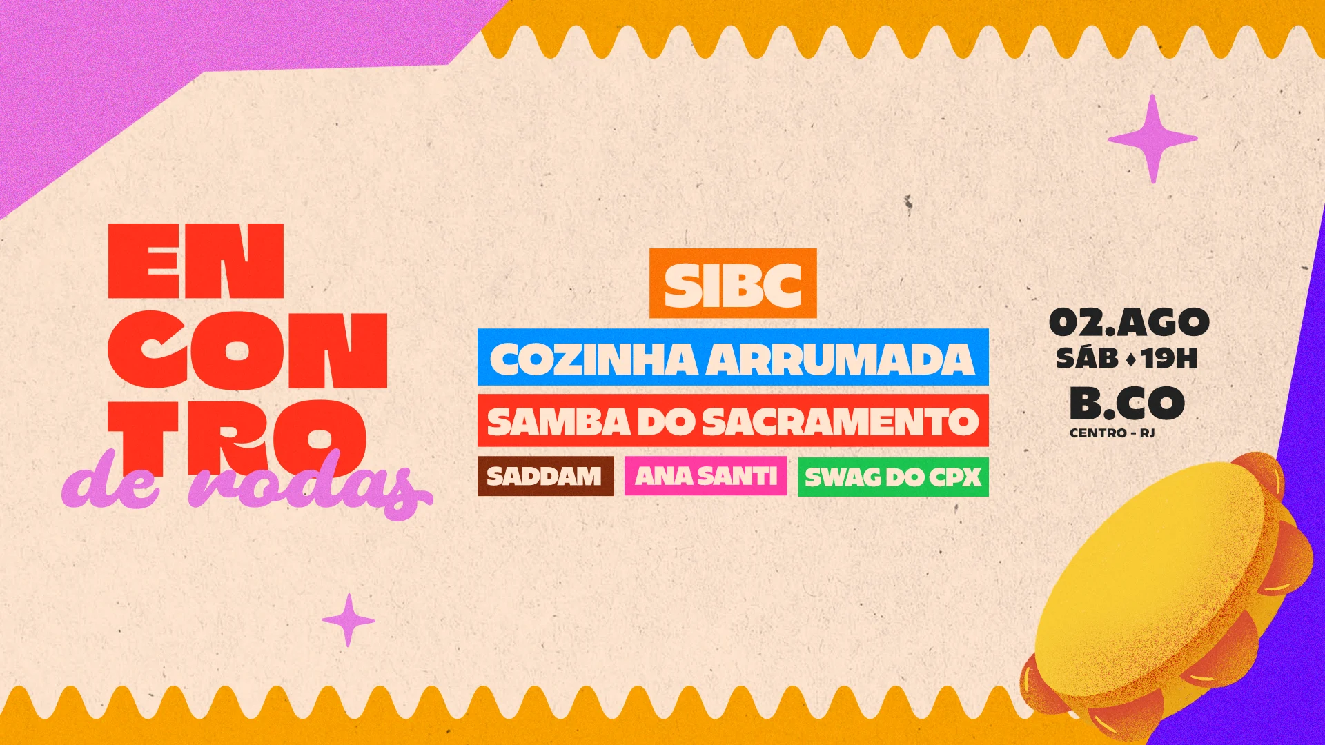 Encontro De Rodas | 02/08•Bco | Cozinha, Sibc, Sacramento &+ Cover