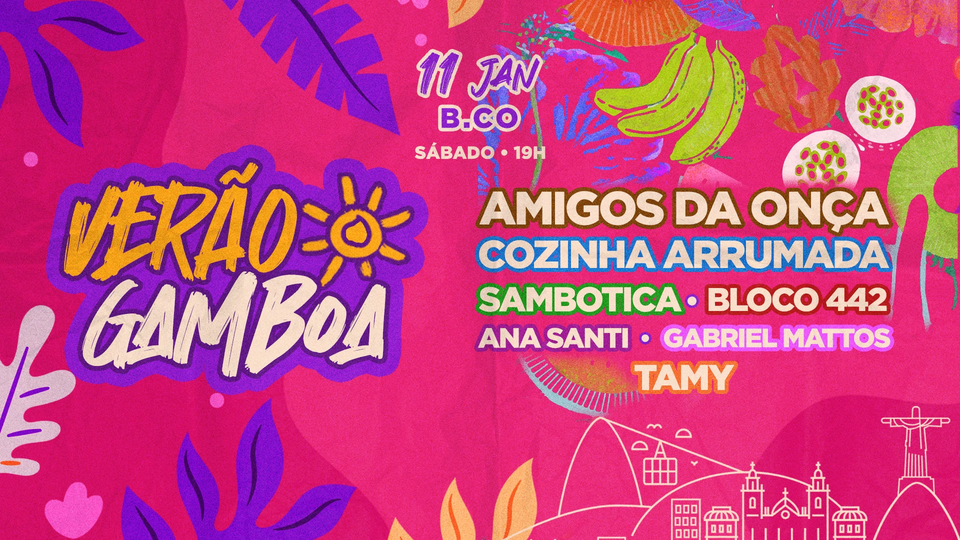 Verão Gamboa • Cozinha, Amigos Da Onça, Sambotica, 442 &+ Cover