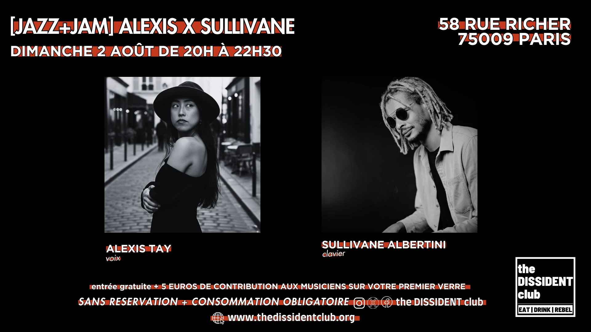 [Jazz+Jam] Alexis X Sullivane, Paris · Billets Shotgun