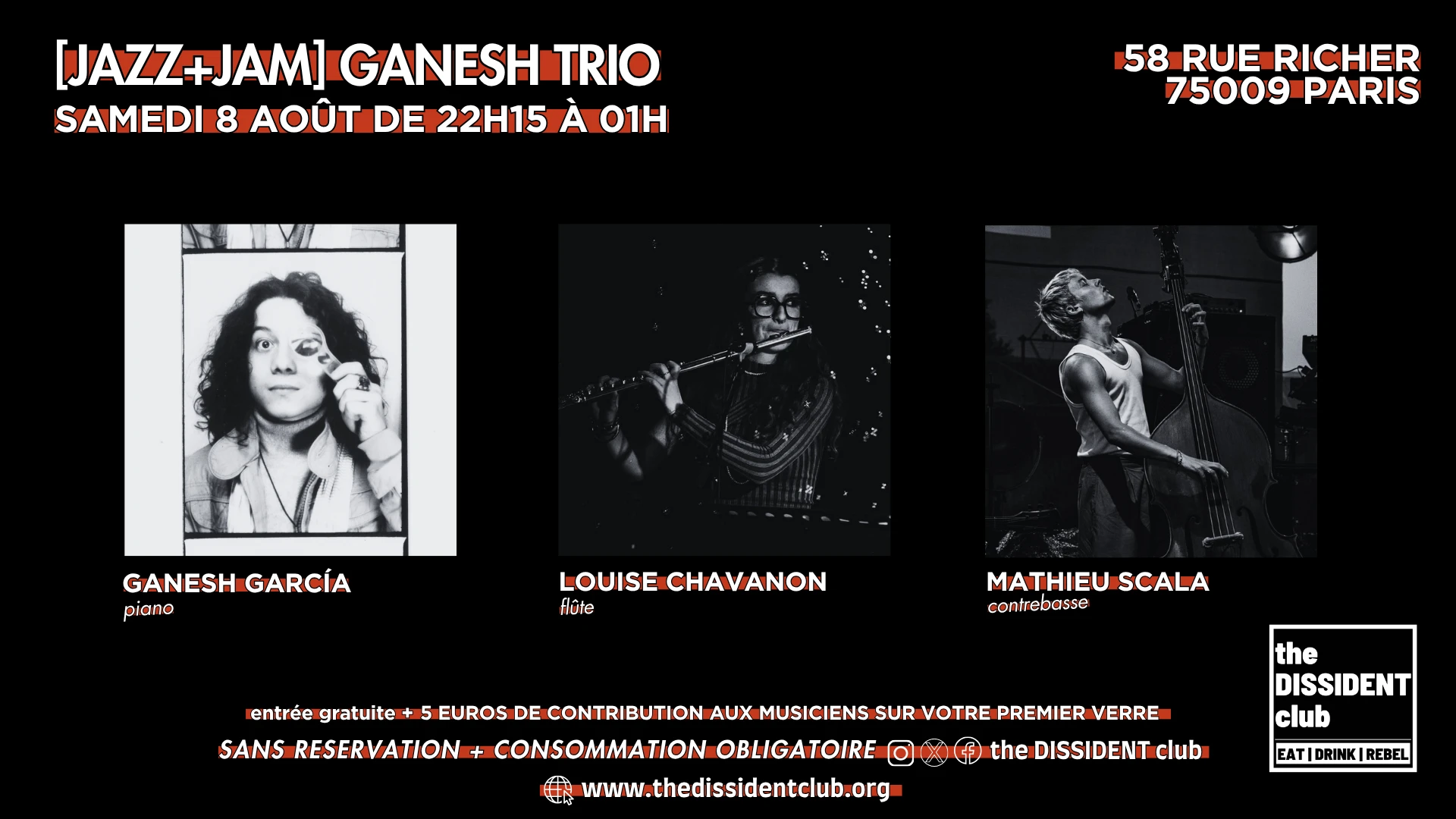 [Jazz+Jam] Ganesh Trio, Paris · Billets Shotgun