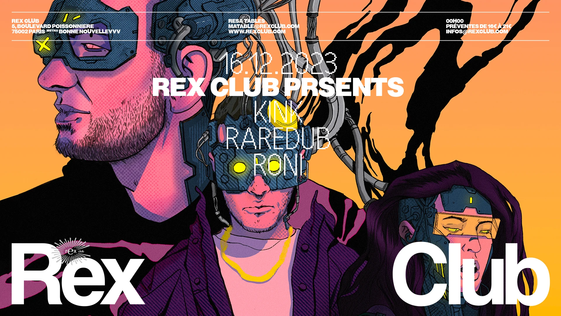 Rex Club Presents: Kink, Raredub, Roni Cover