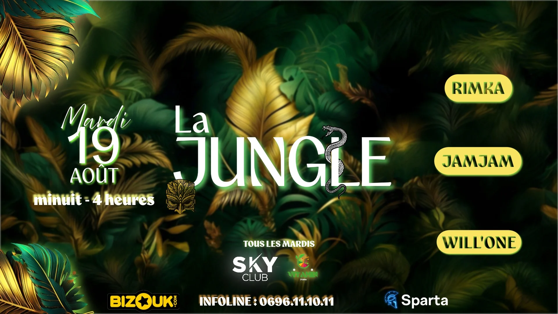 La Jungle - Skyclub - Mardi 19 Aout Cover