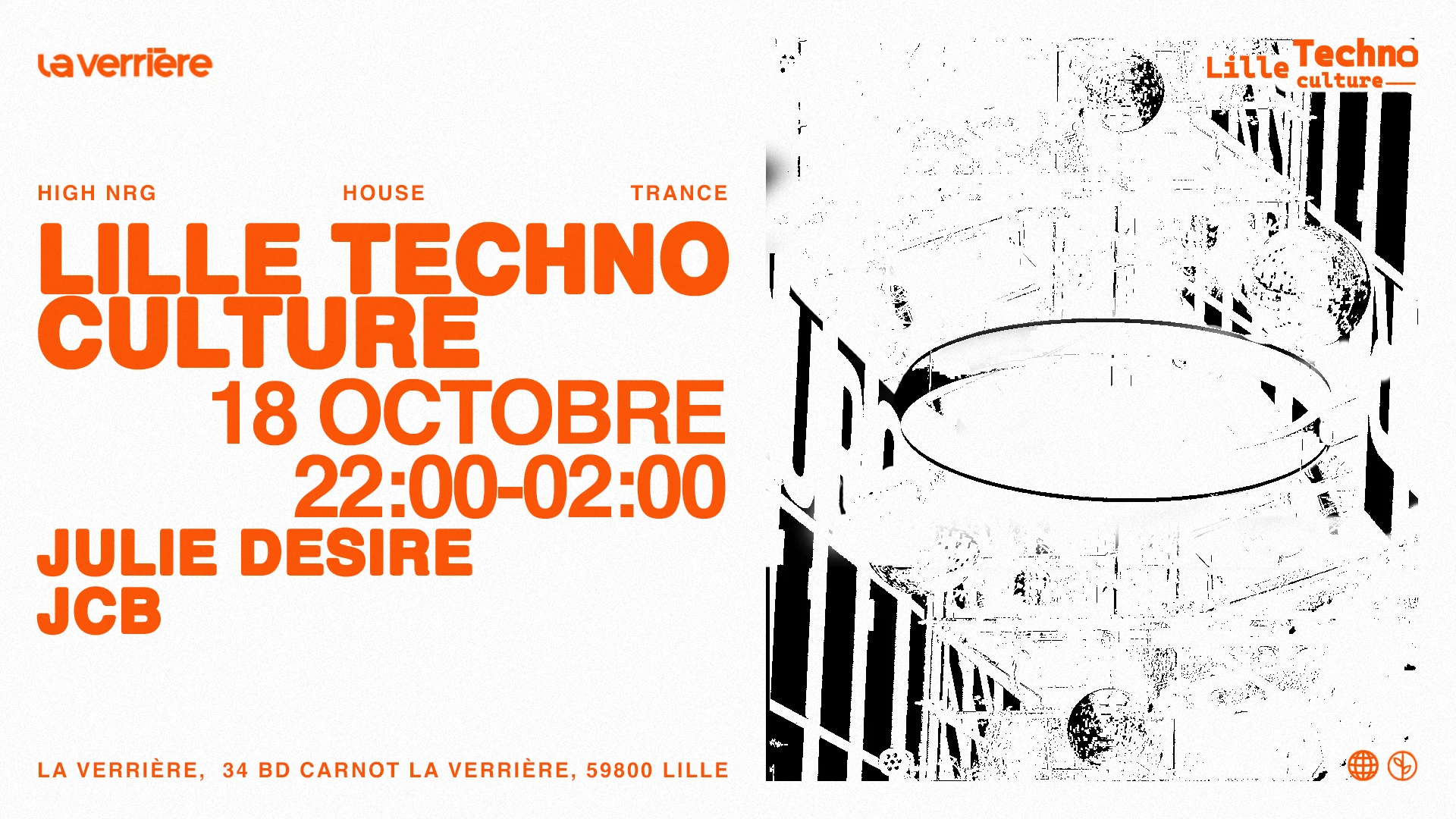 Lille Techno Culture & La Verrière : Julie Desire + Jcb Cover