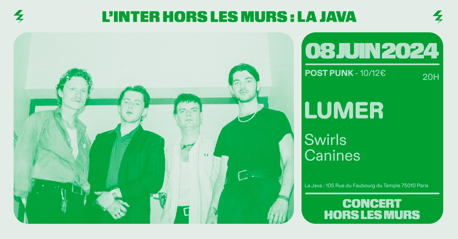 Lumer + Swirls + Canines (L'inter Hors Les Murs À La Java) Cover
