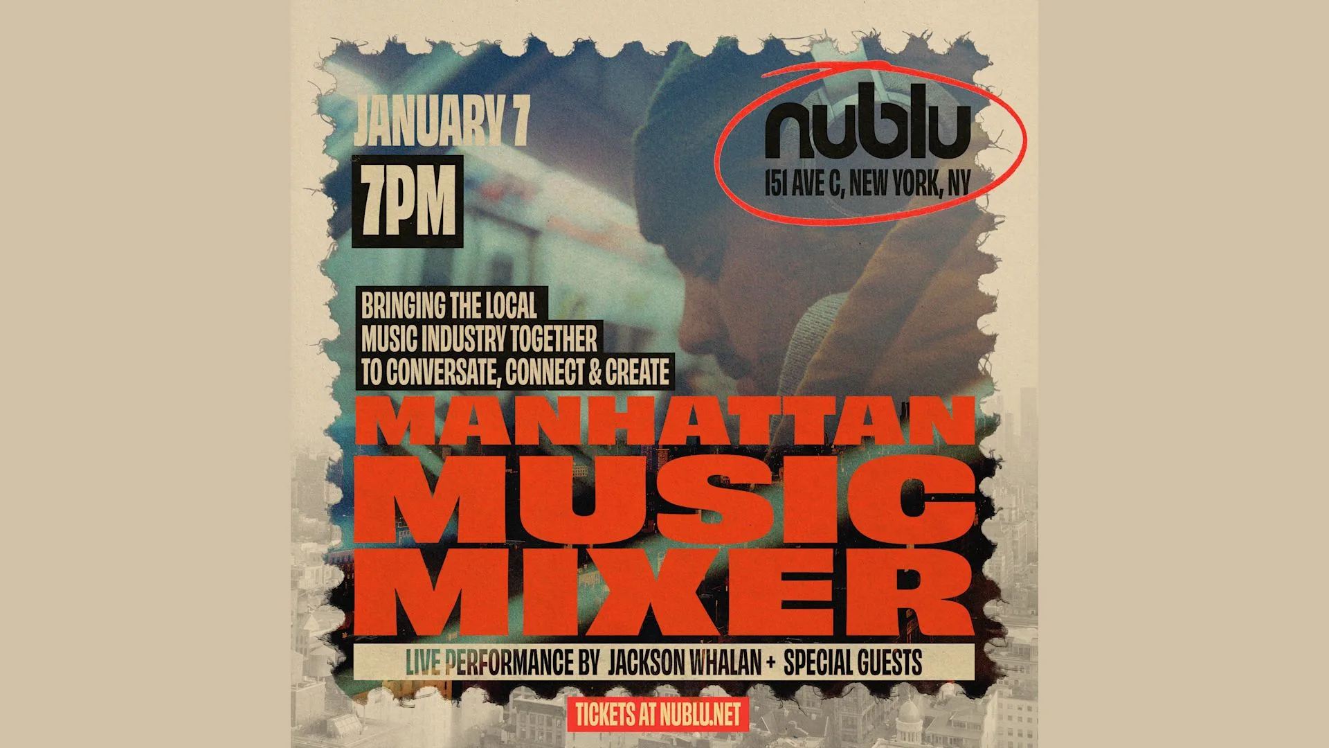 Manhattan Music Mixer With Jackson Whalan & Friends Cover