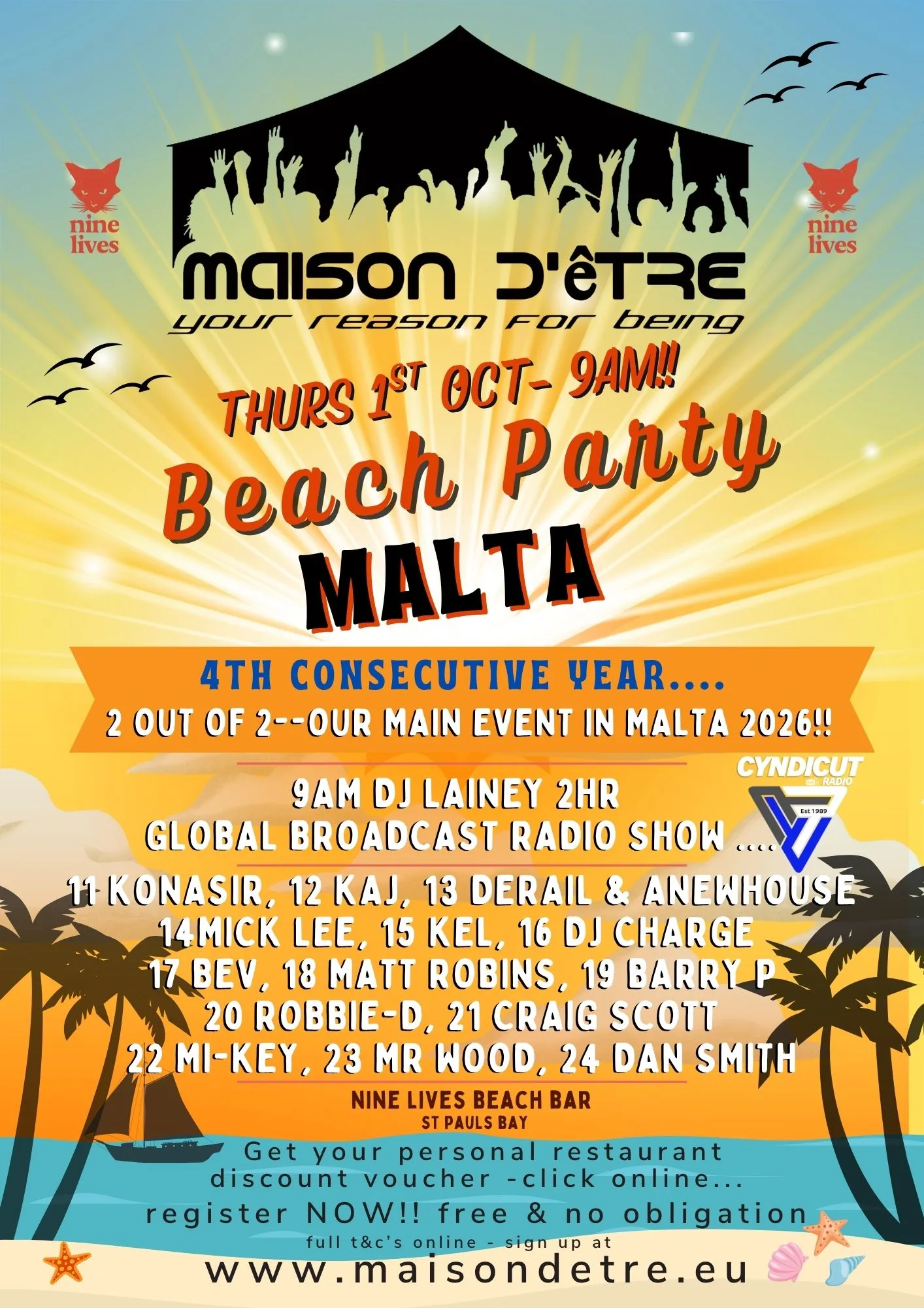Maison D'être Malta Part 2 - 1st Oct 9am-1am Cover