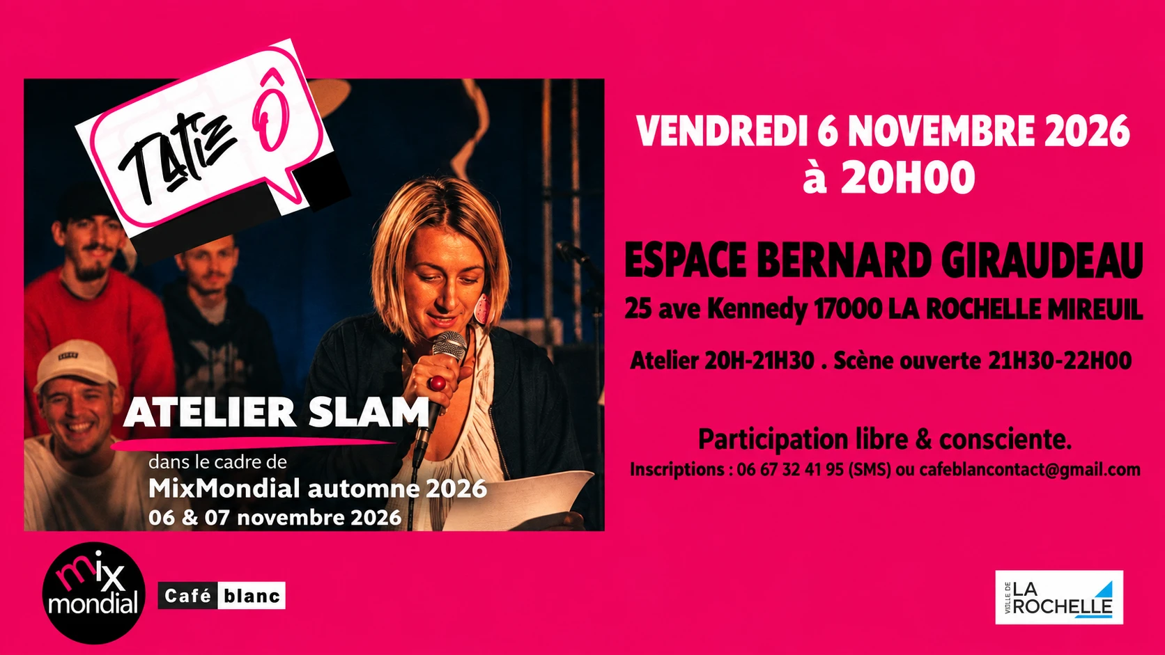 Tatie Ô Atelier Slam + Scène Ouverte Cover