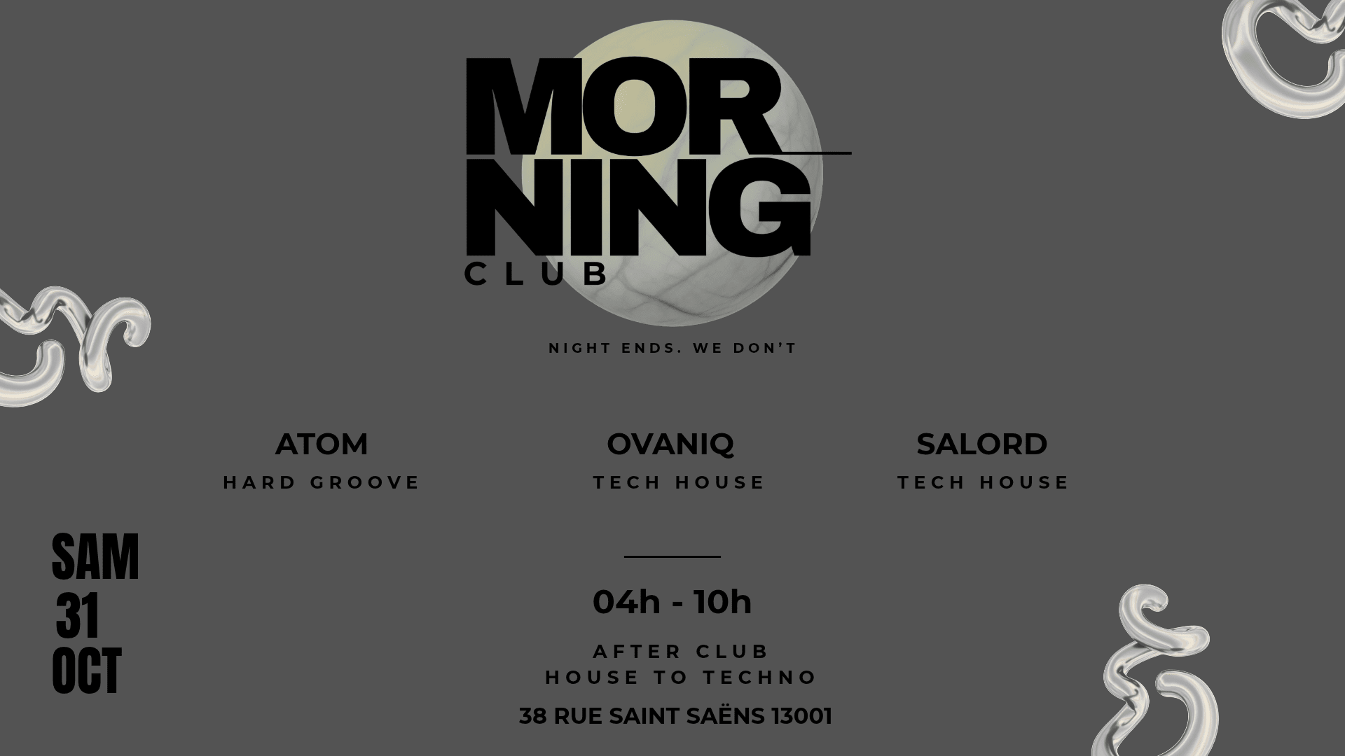 After Morning Club W/ Atom, Ovaniq & Salord Cover