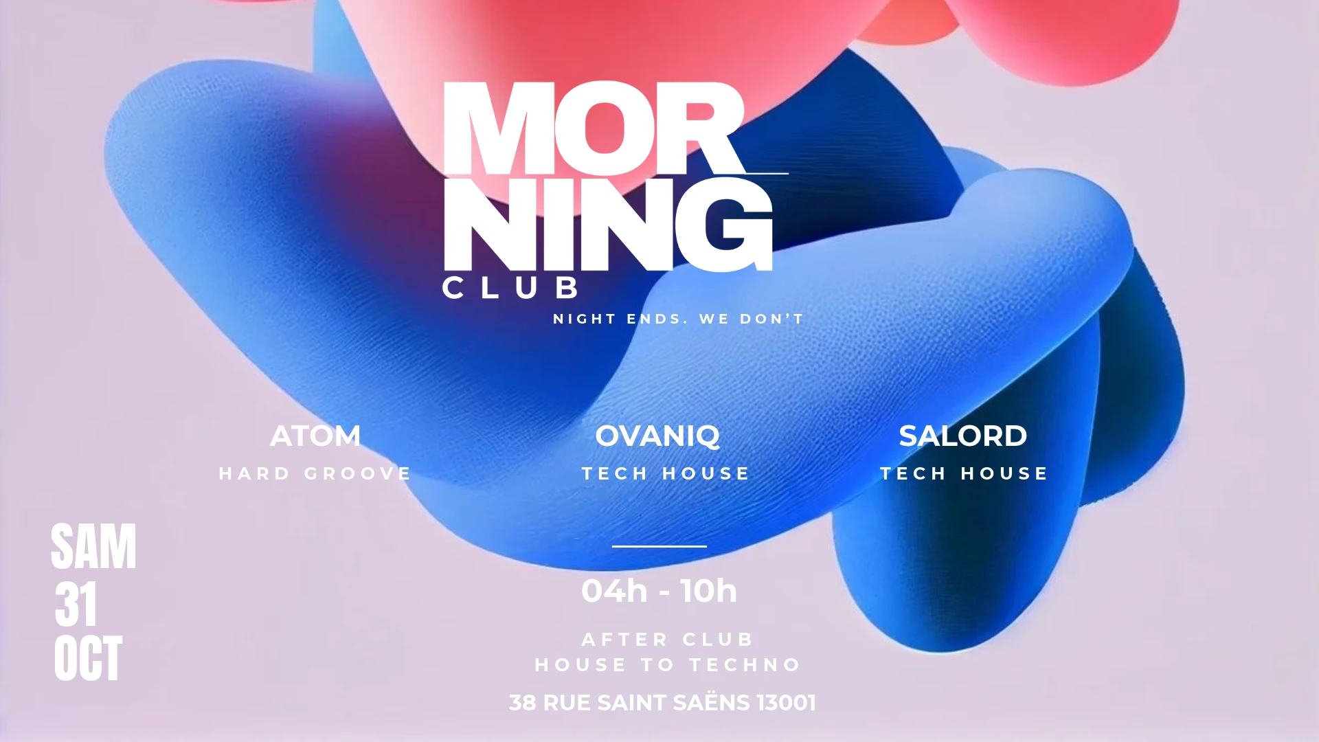 After Morning Club W/ Atom, Ovaniq & Salord Cover