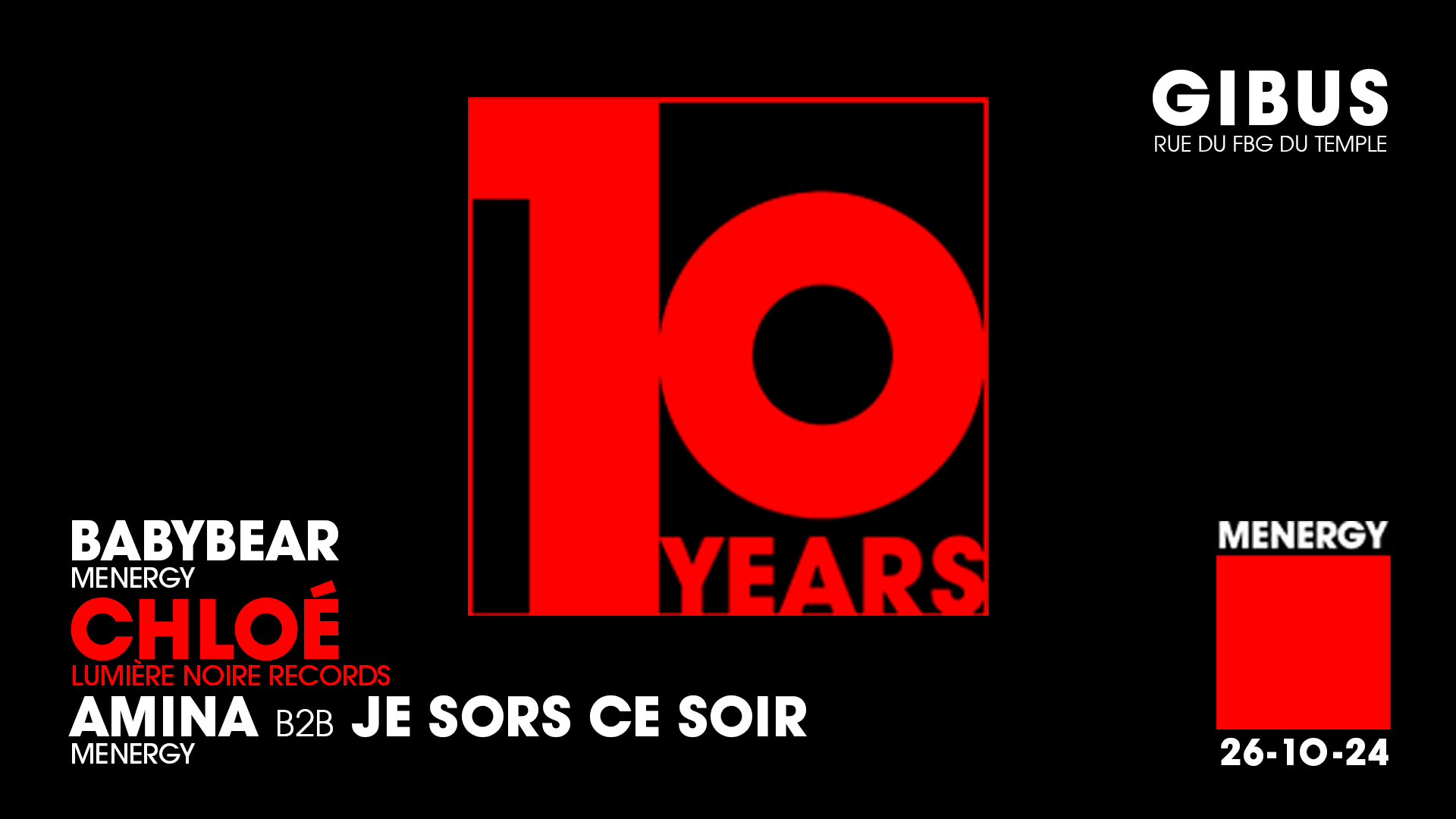 Menergy - 10 Ans - Chloé Cover